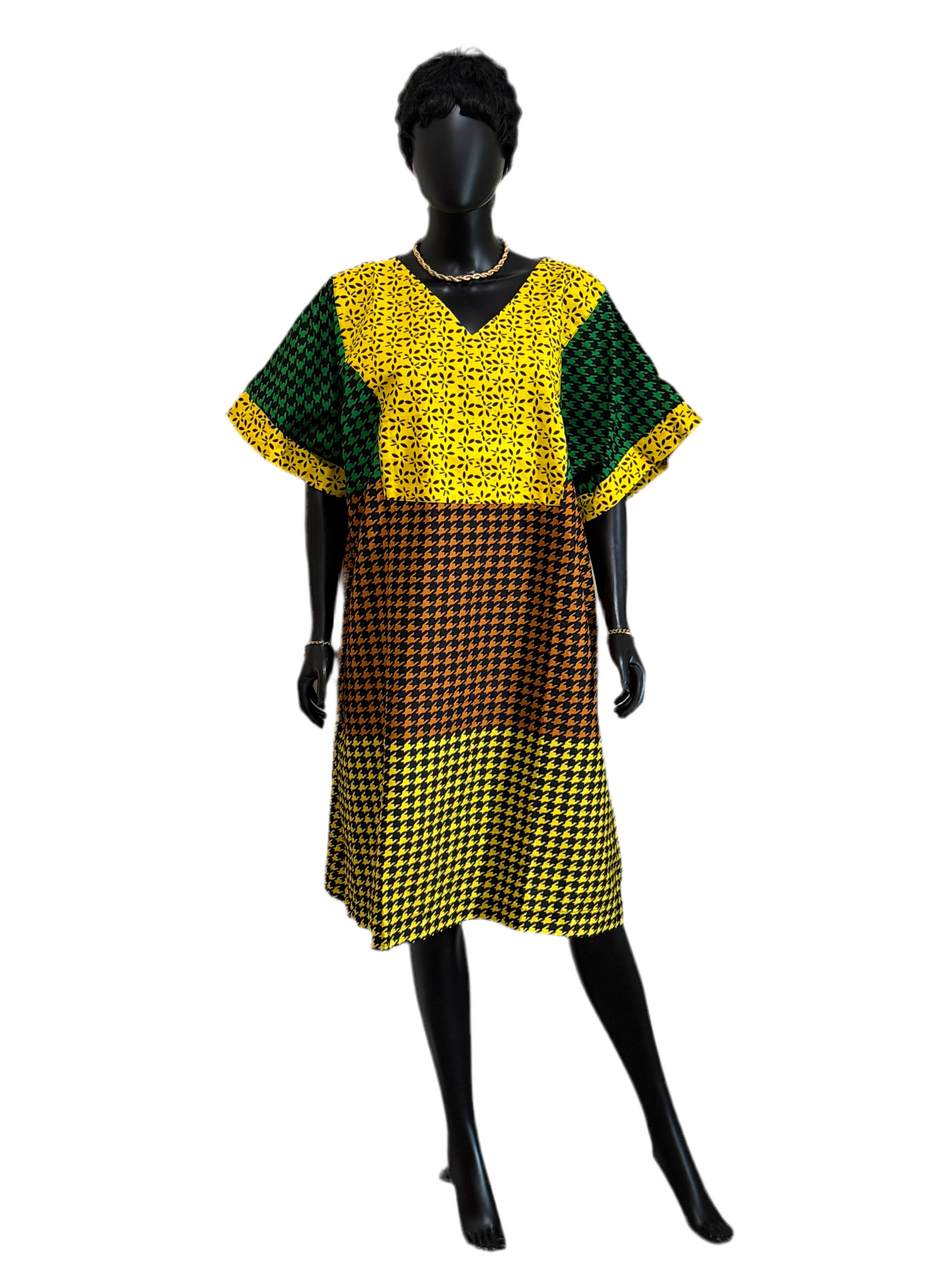 Nadia luxury short Bubu dress 100 % cotton
