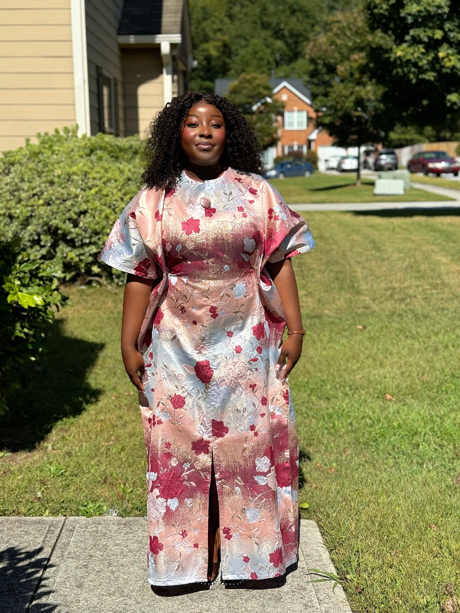 Luxury Brocade Bubu Dress with headband