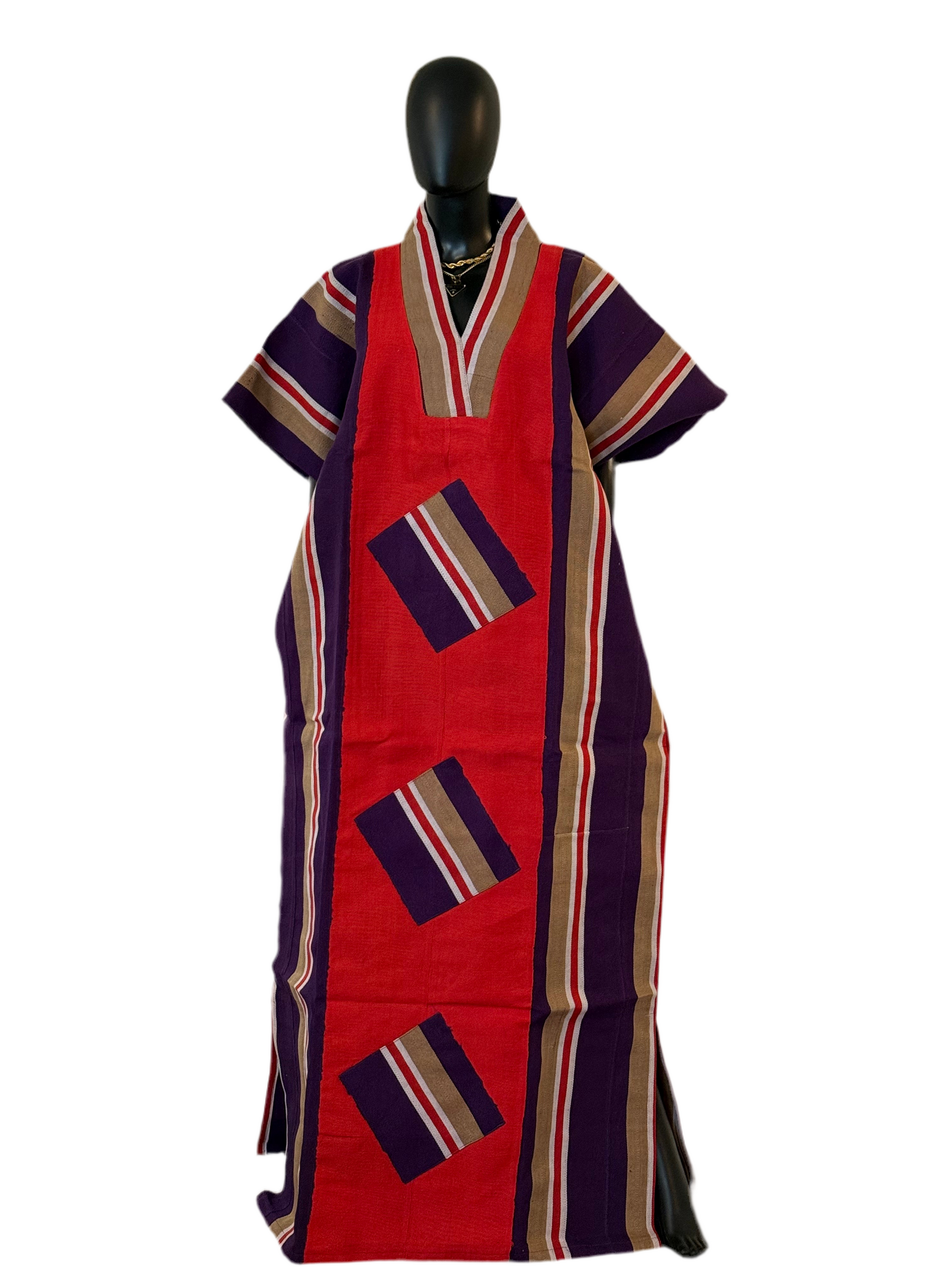 Zari Cotton Asoke Boubou with Head Scarf β 62β Free Size African Dress