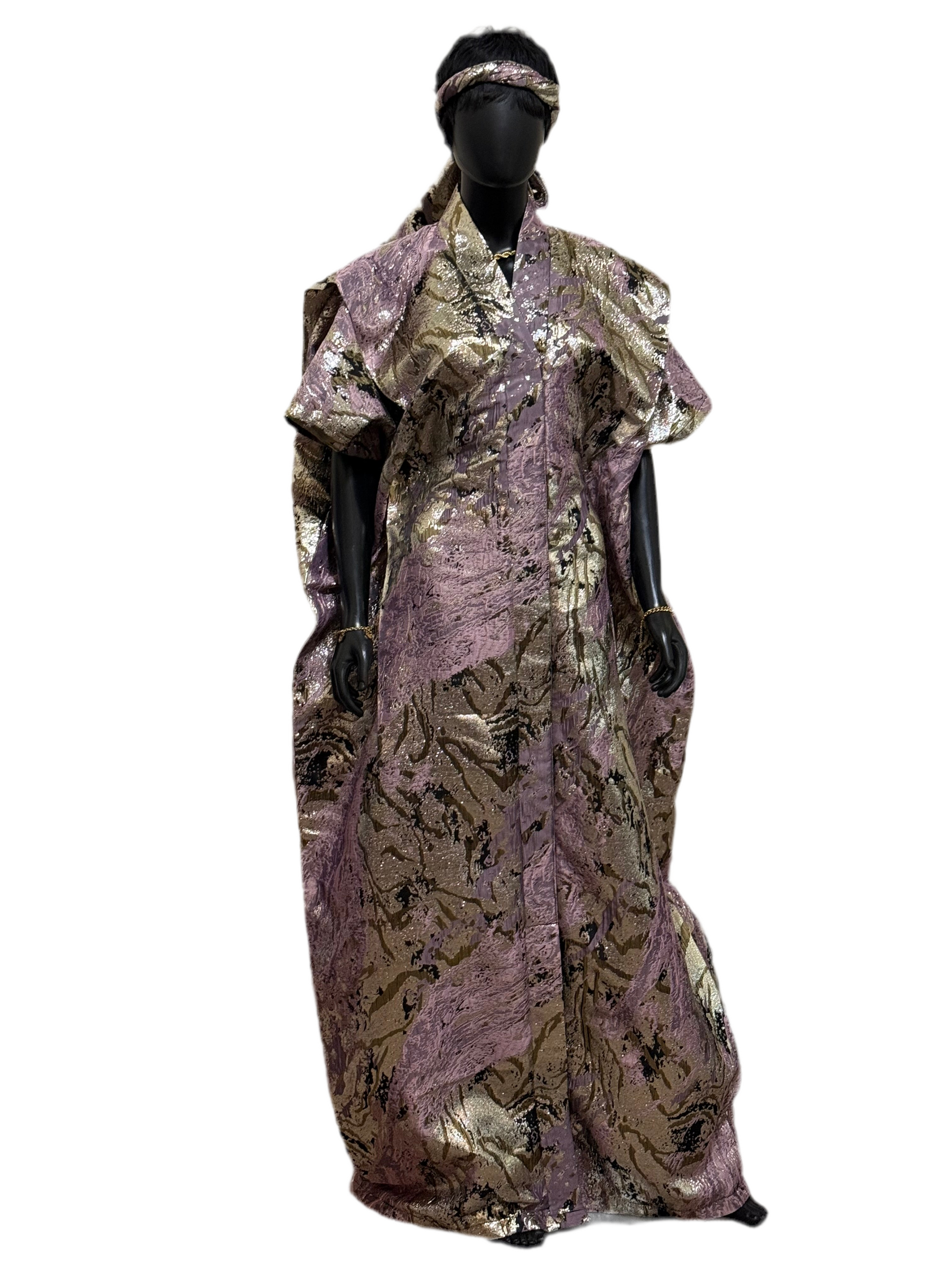 Brocade Bubu Set β 64β Elegance with Head Scarf & Waist Belt