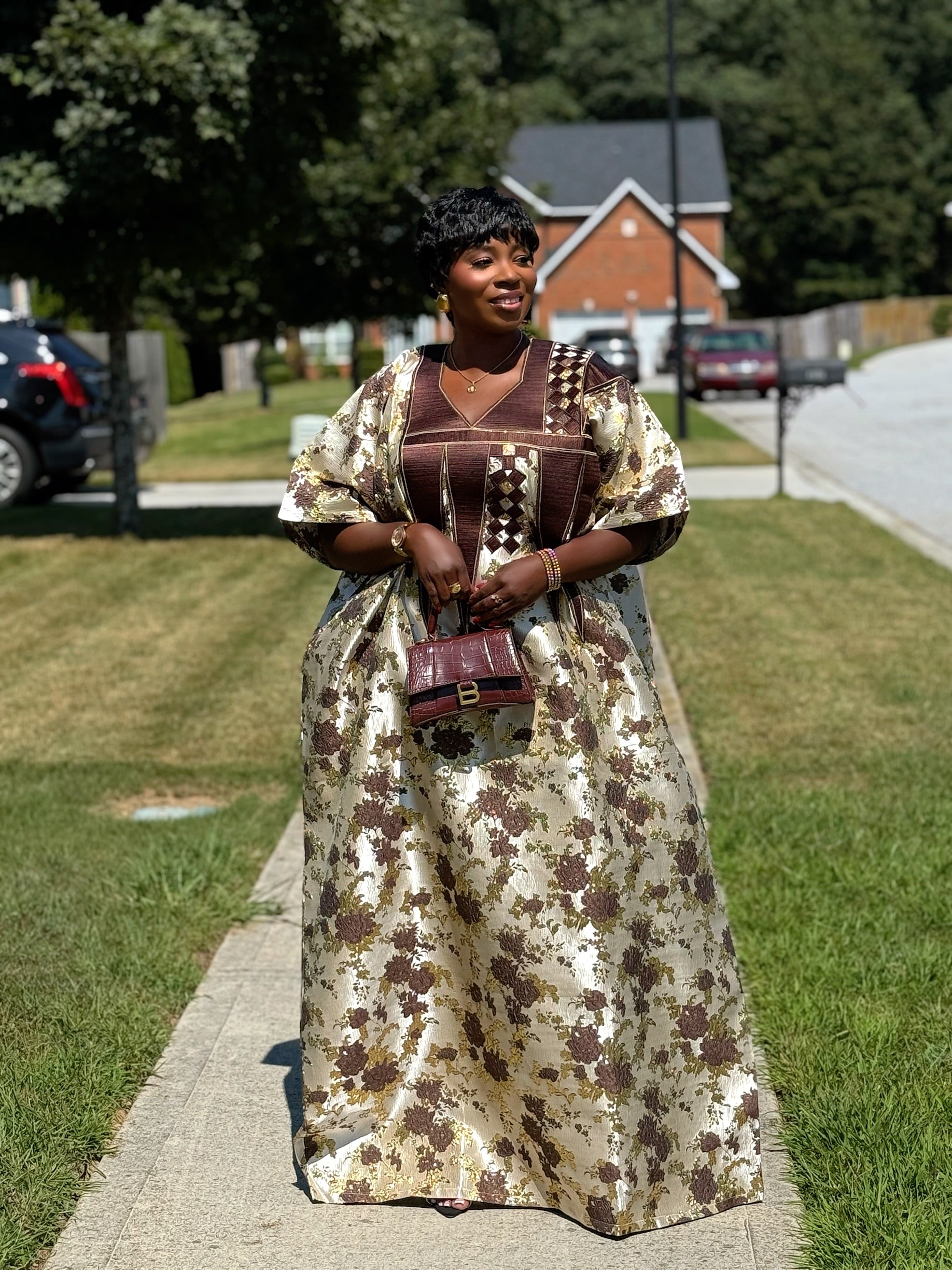 Luxury Embroidered Brocade Bubu dress