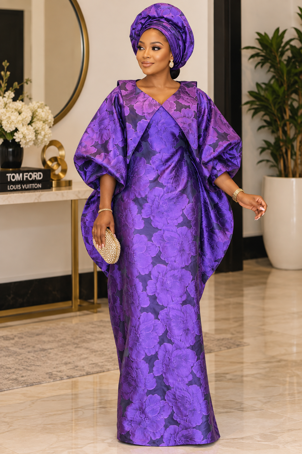 Luxury Brocade Bubu with heat tie