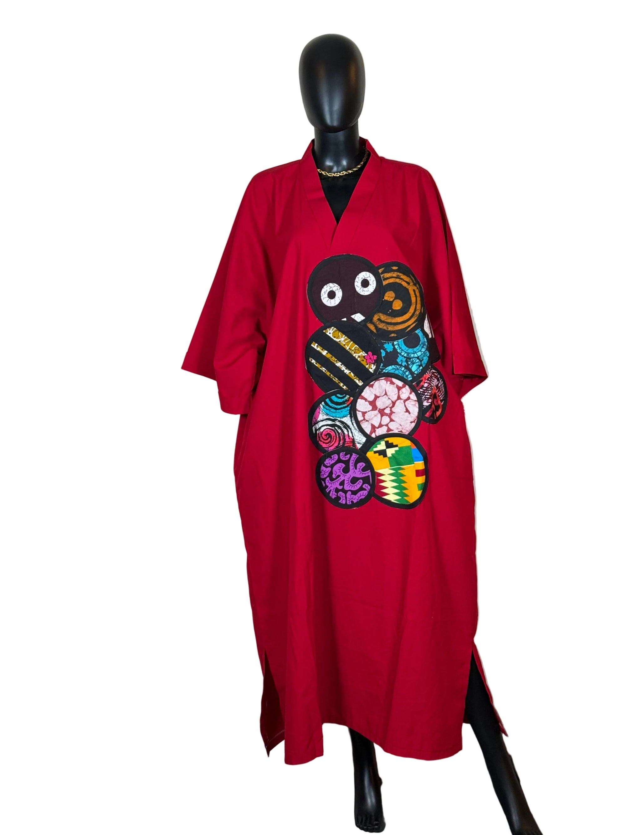 Cotton Ankara patch Bubu dress