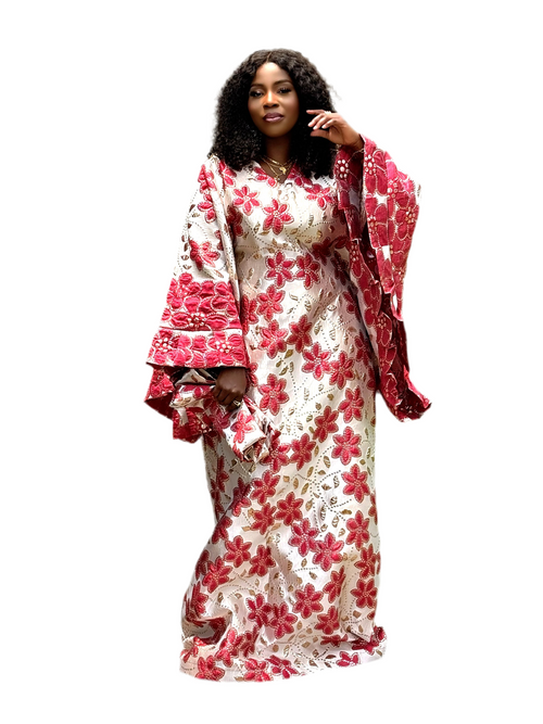 ABIBA Bold & Beautiful: Batwing Brocade Bubu with Pleated Sleeves