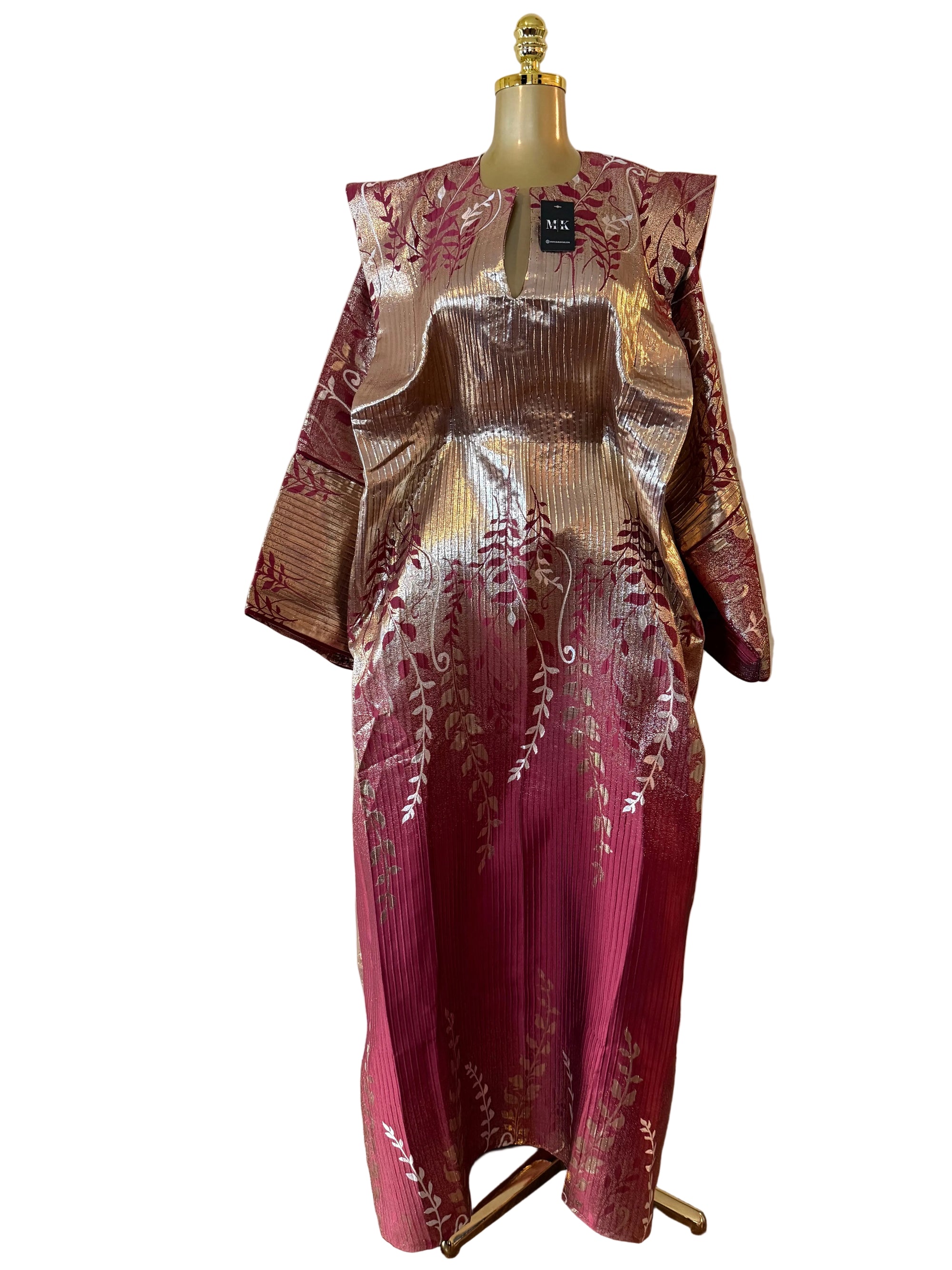 Emilia Luxury full sleeve brocade boubou dress with head wrap