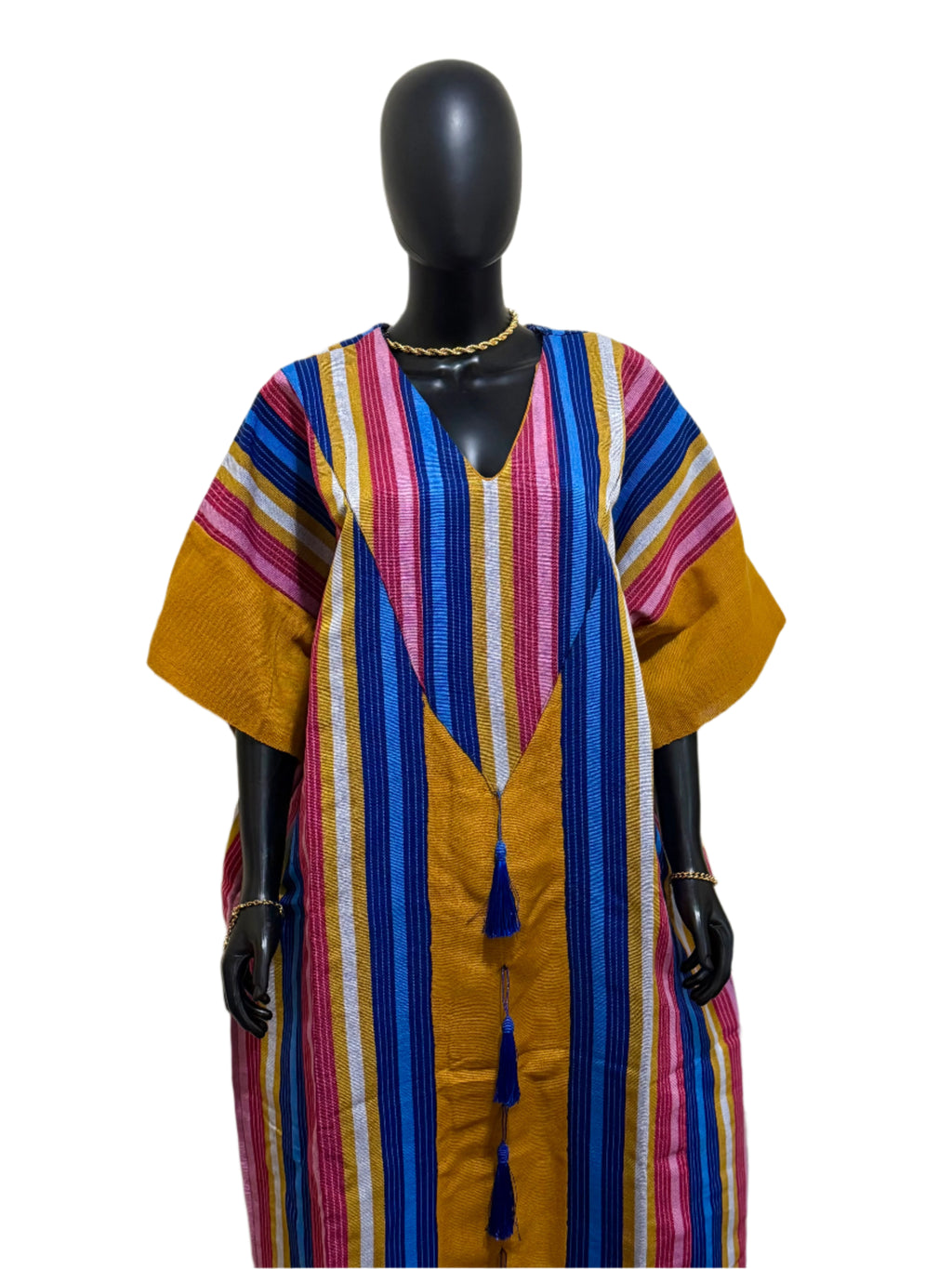 ADIZA Cotton Asoke Boubou with Head Scarf – 62” Free Size African Dress