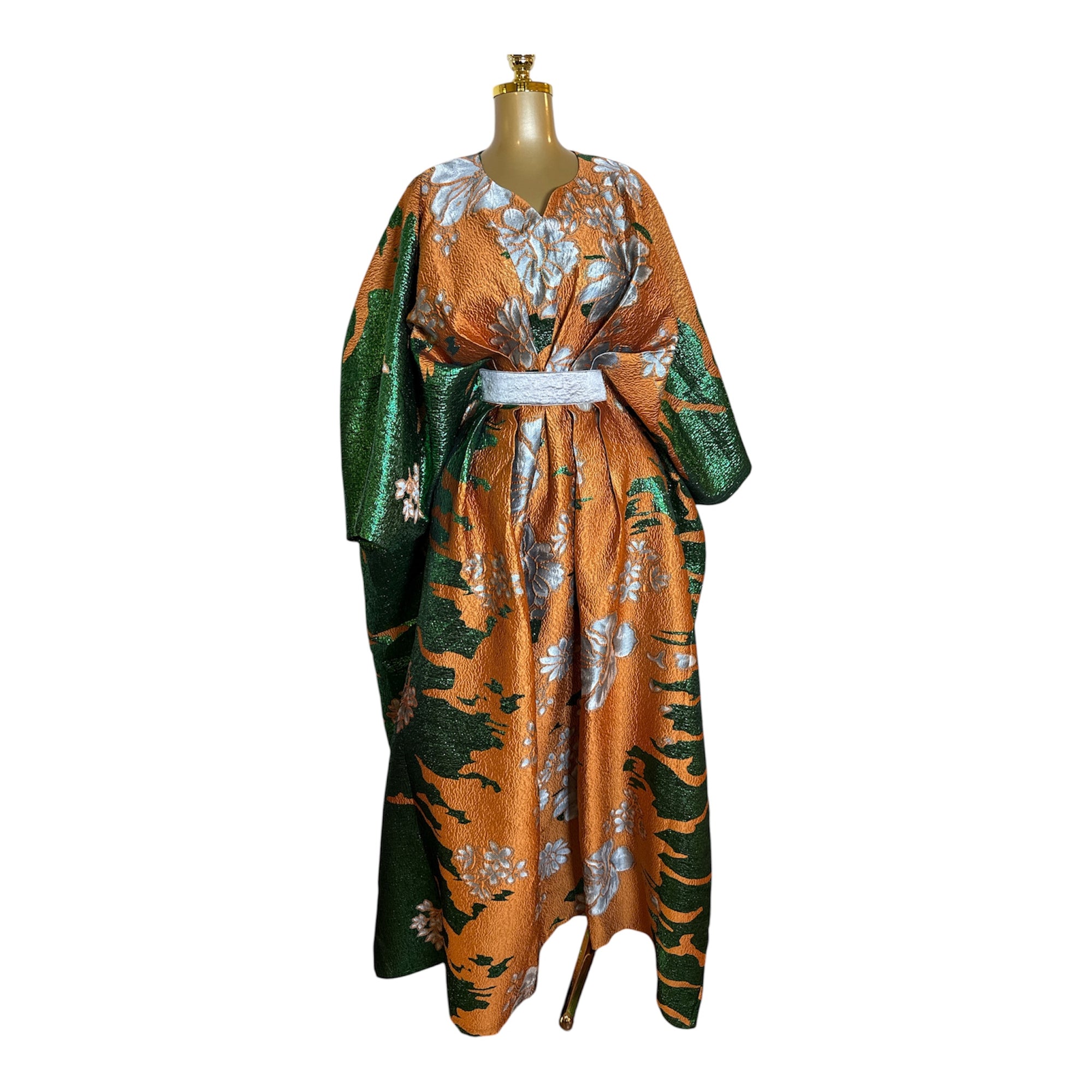 Emerald Bloom Luxury Brocade Boubou Set