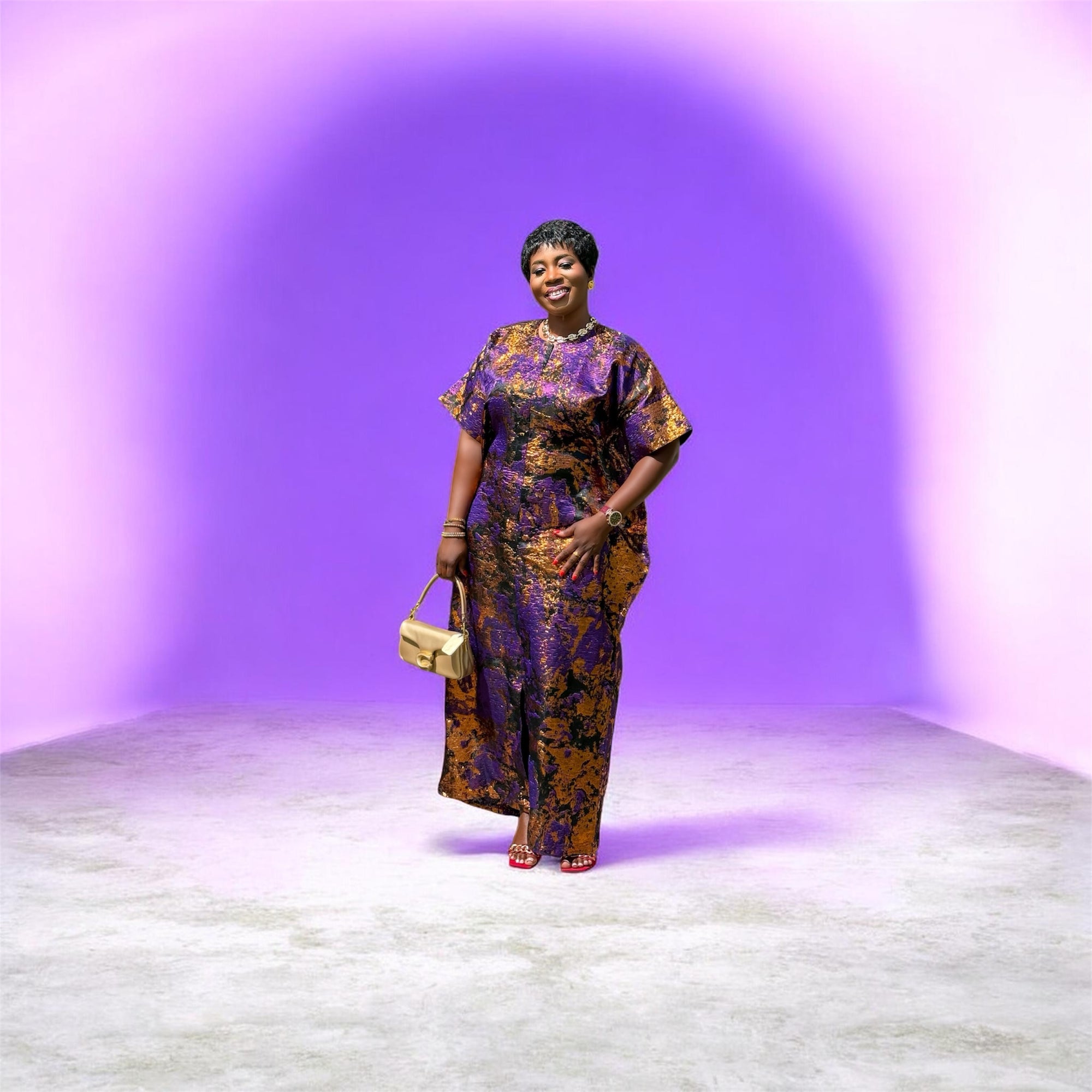 JASMIN Luxury brocade boubou dress Petite