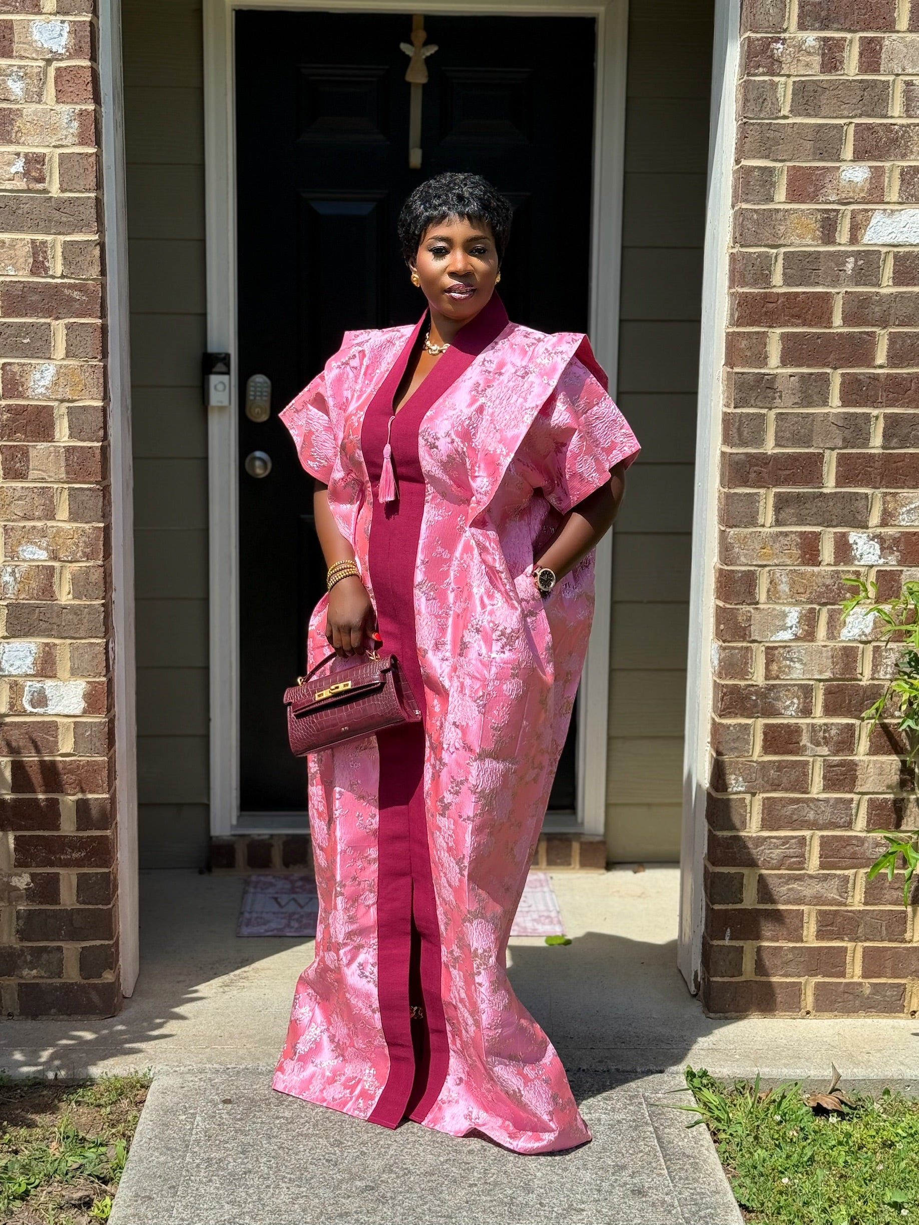 JASMIN Luxury brocade boubou dress with Asoke