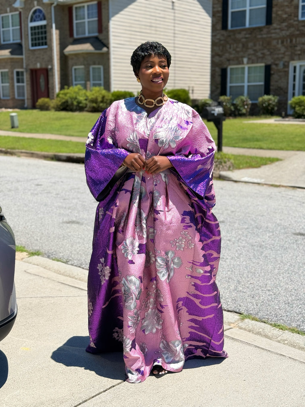 Emerald Bloom Luxury Brocade Boubou Set