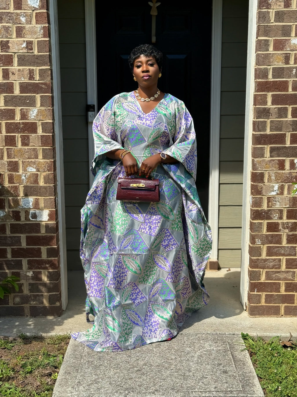 JASMIN Luxury brocade Organza boubou dress