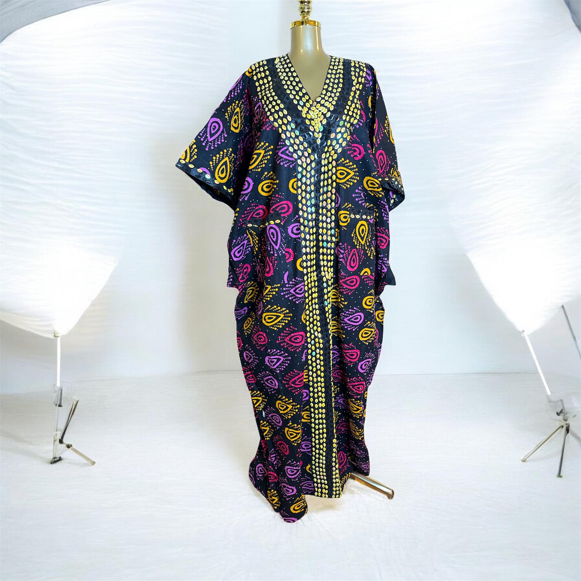 LUXURY FULLY BEADED COTTON ANKARA BUBU