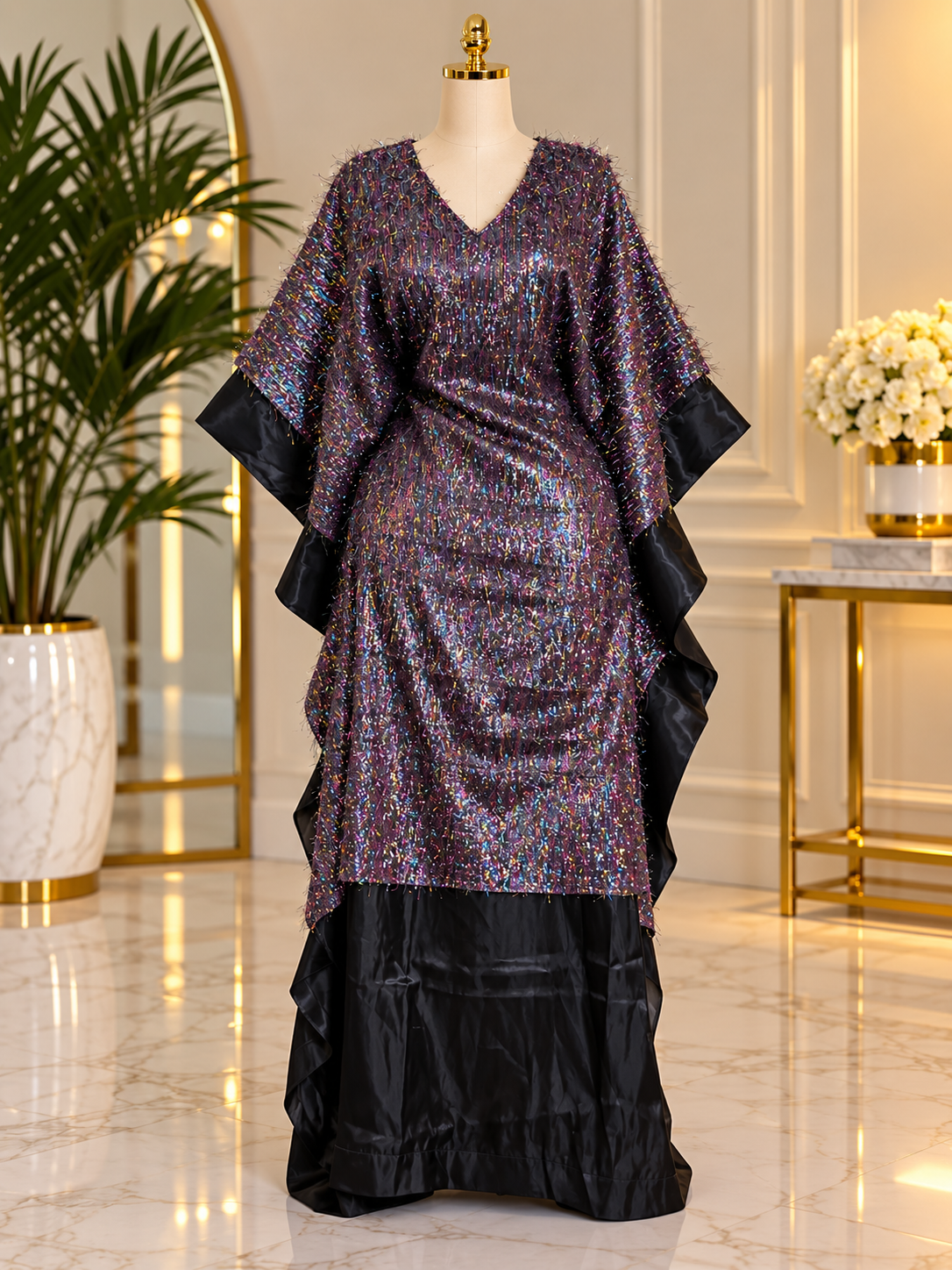 Dazzling Organza Overlay boubou Luxury Boubou Kaftan Dress