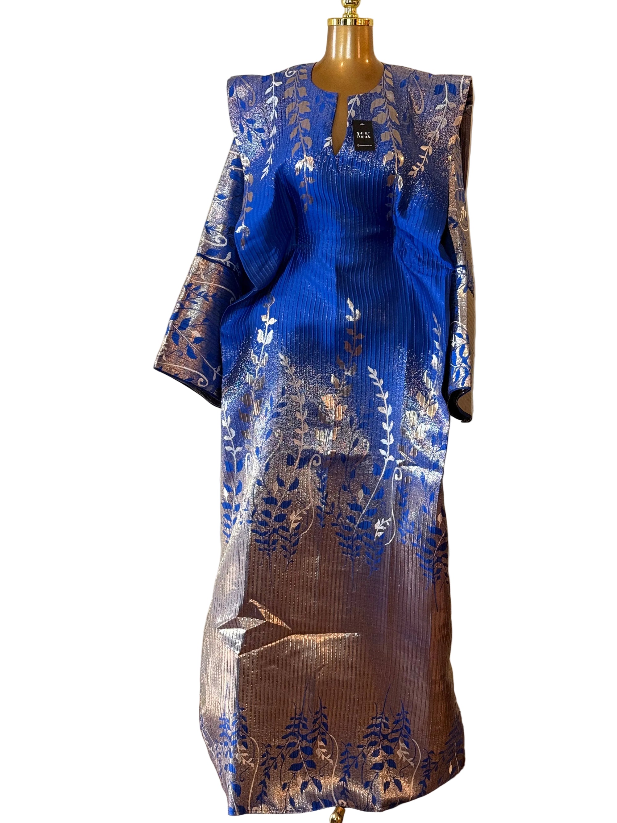 Emilia Luxury full sleeve brocade boubou dress with head wrap