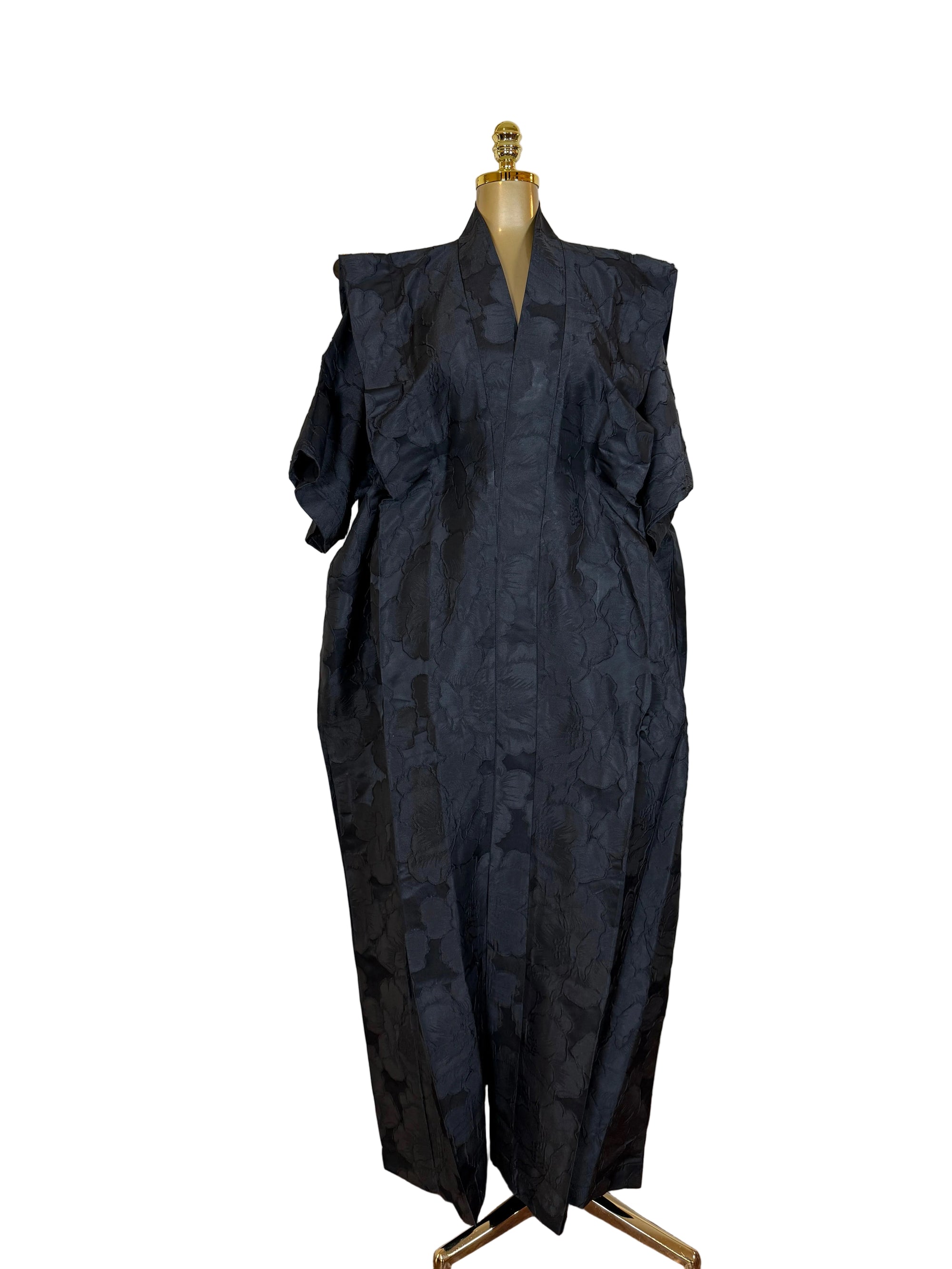 Regal Brocade Bubu Set 62” Luxury Kaftan with Head Wrap & Inner Belt