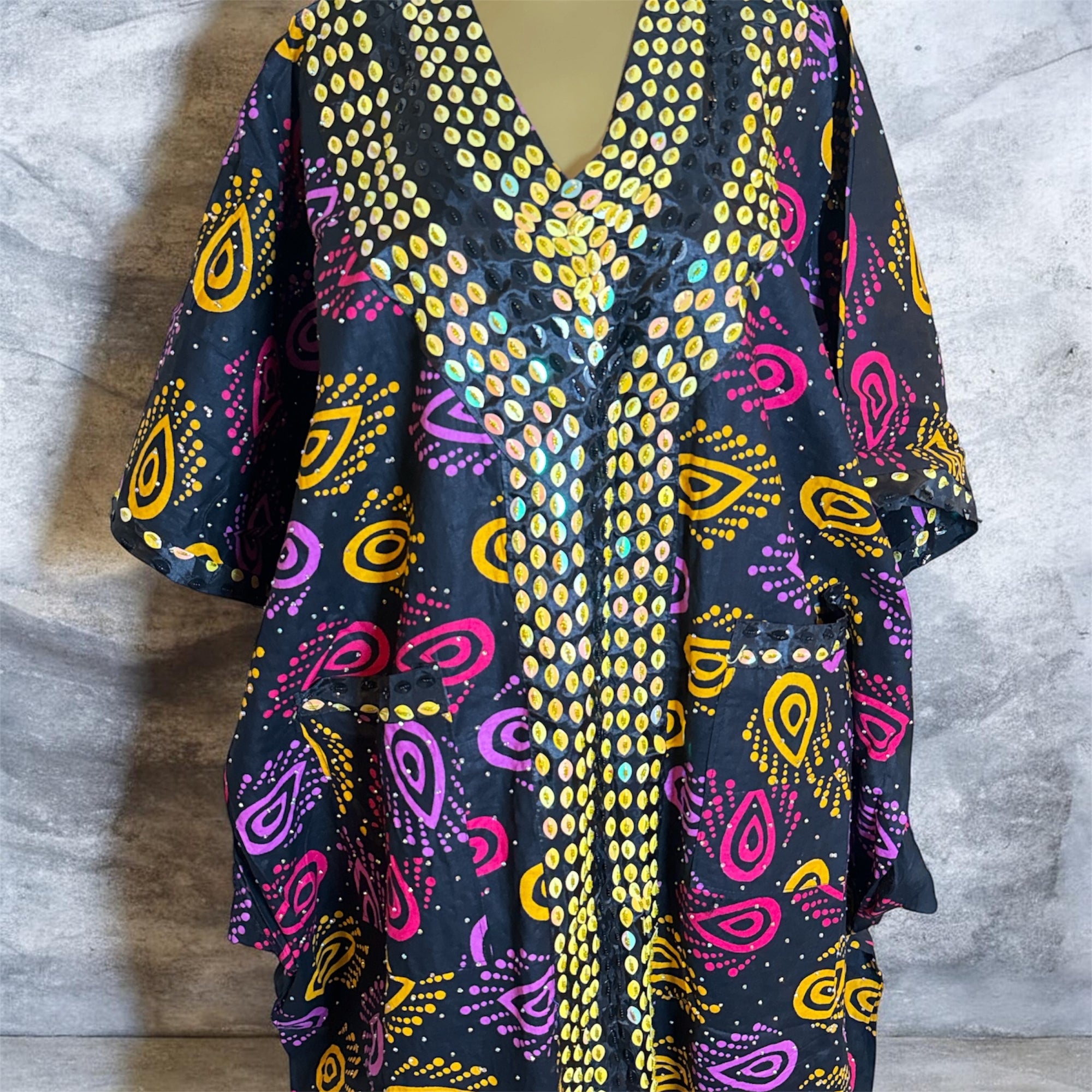LUXURY FULLY BEADED COTTON ANKARA BUBU