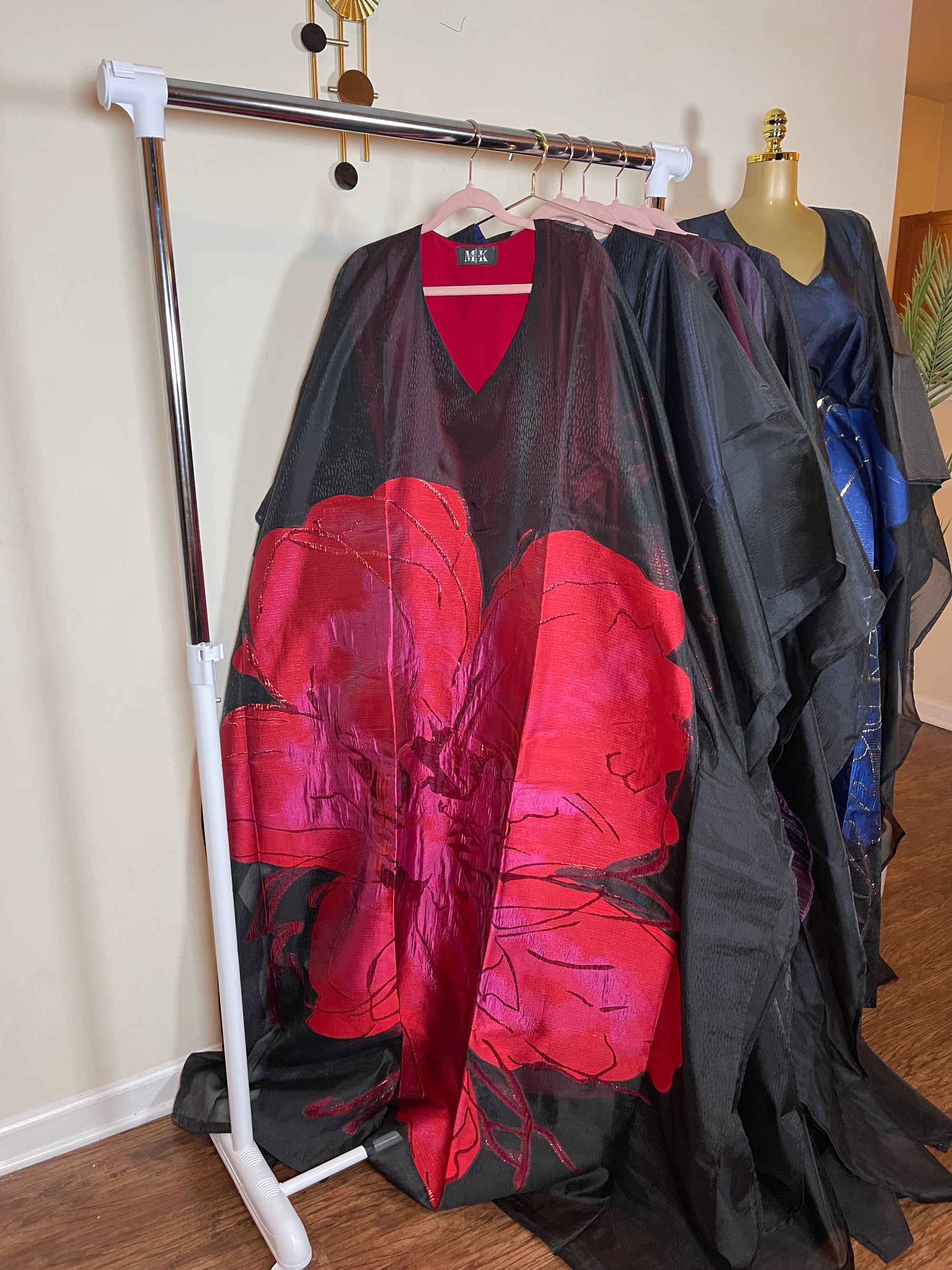 Luxury 3D flower organza boubou set