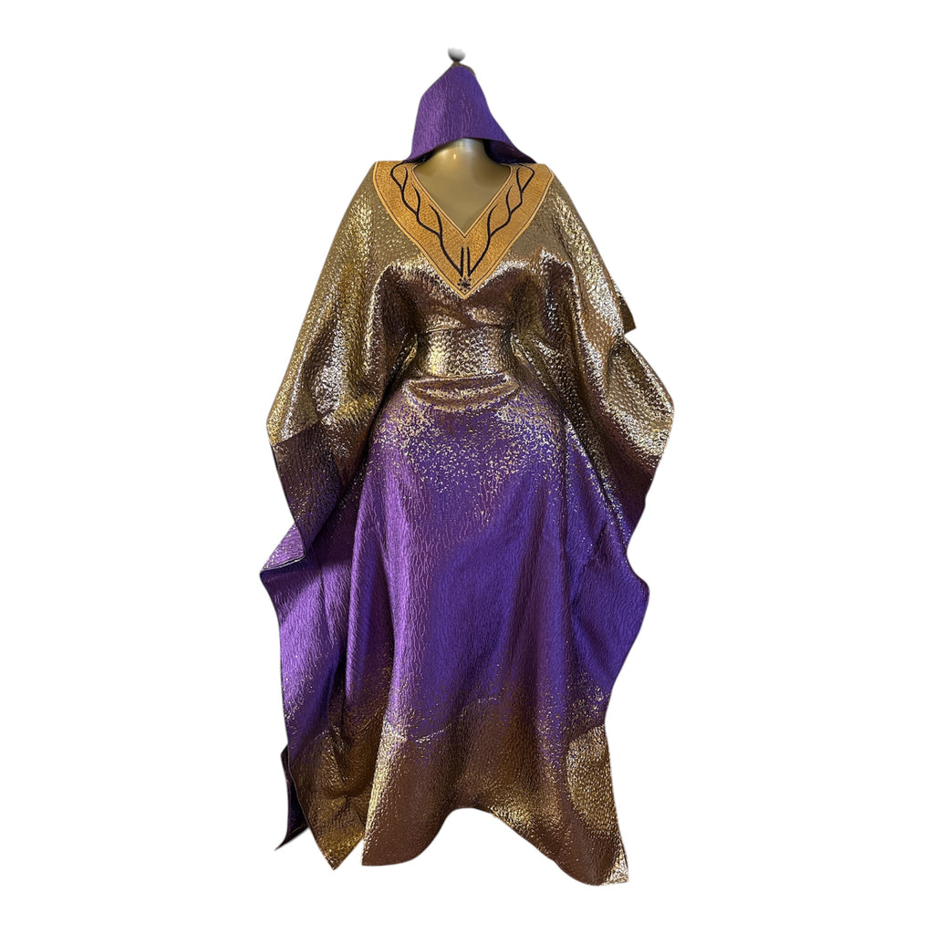 Brocade Embroidered Bubu with Head tie & Inner Belt