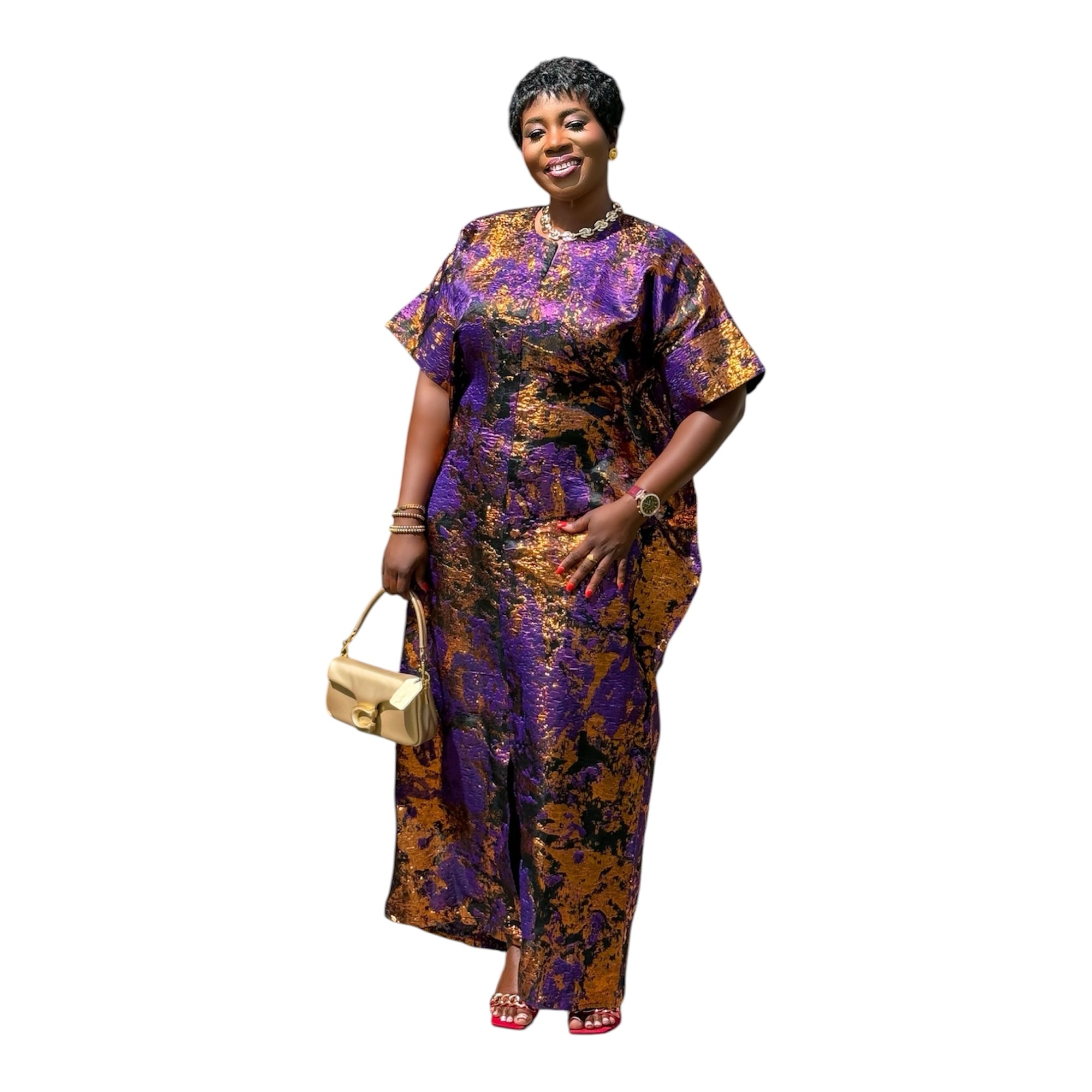 JASMIN Luxury brocade boubou dress Petite
