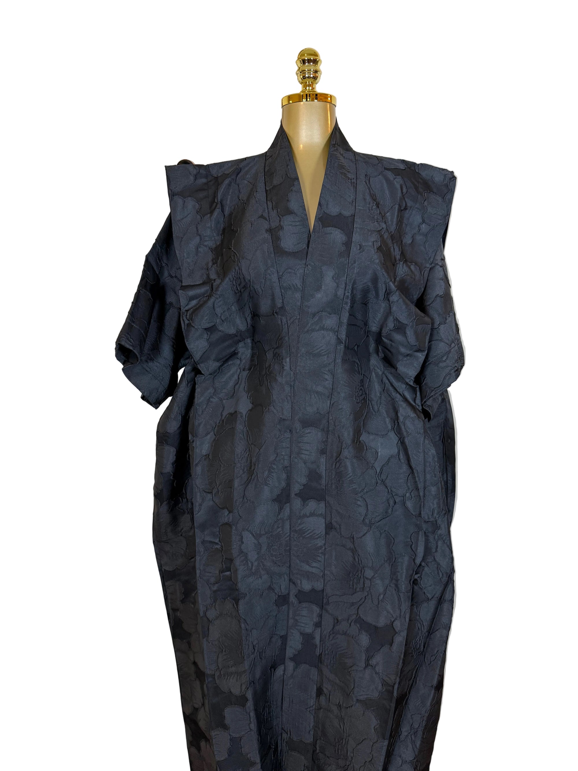 Regal Brocade Bubu Set 62” Luxury Kaftan with Head Wrap & Inner Belt