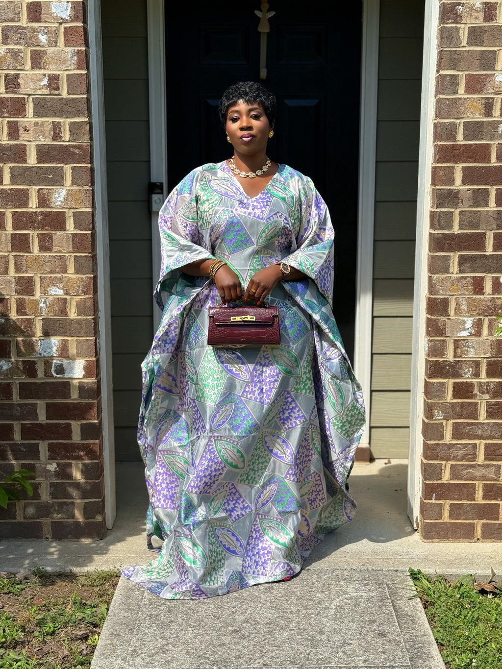 JASMIN Luxury brocade Organza boubou dress
