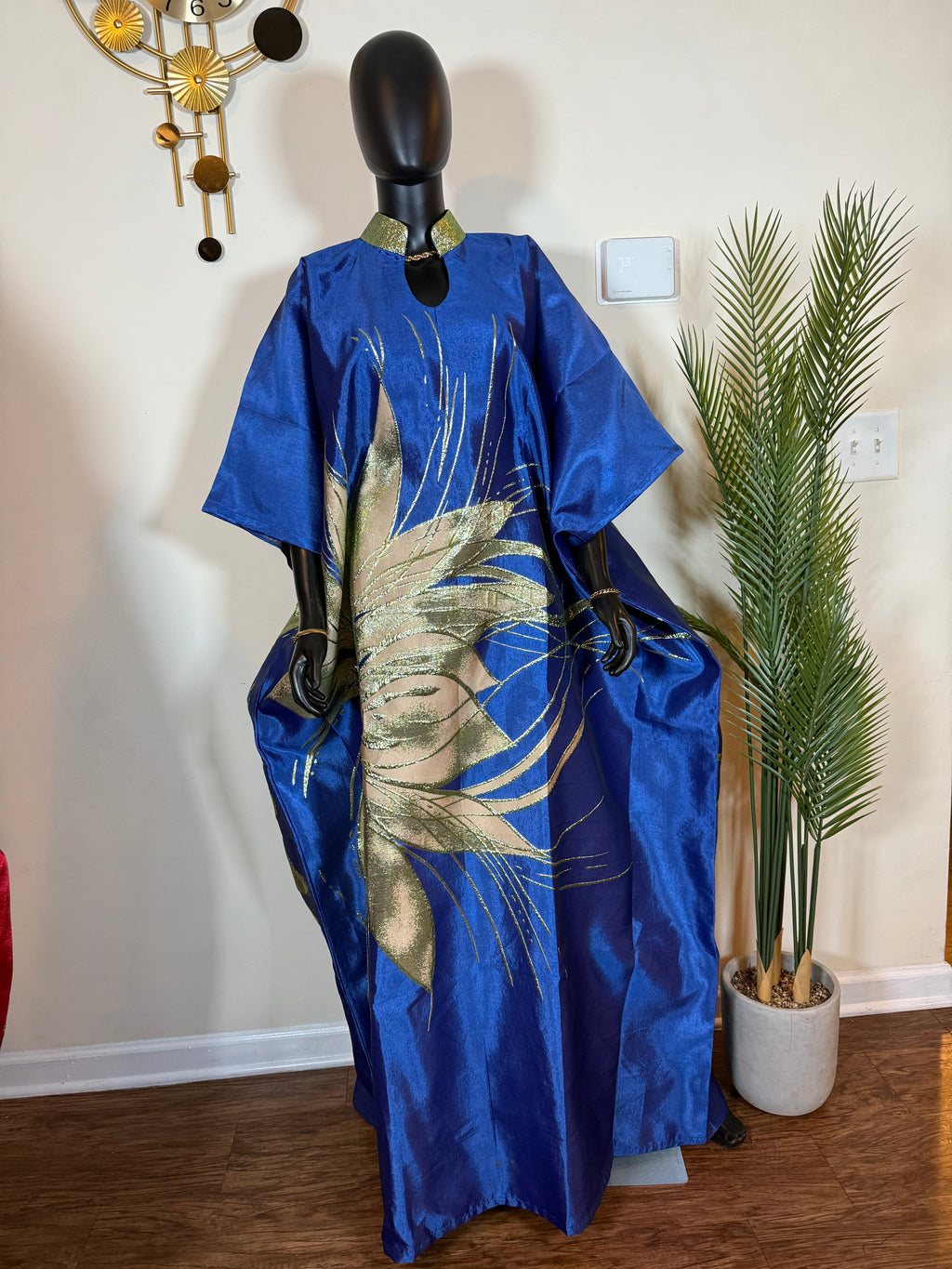 Brocade Bubu Set 62” Luxury Kaftan with Head Wrap & Inner Belt