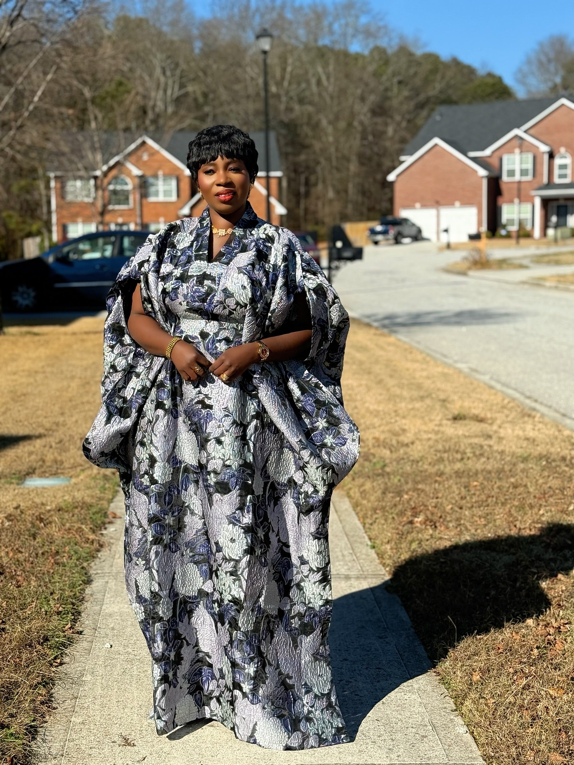 Luxury Brocade Organza boubou