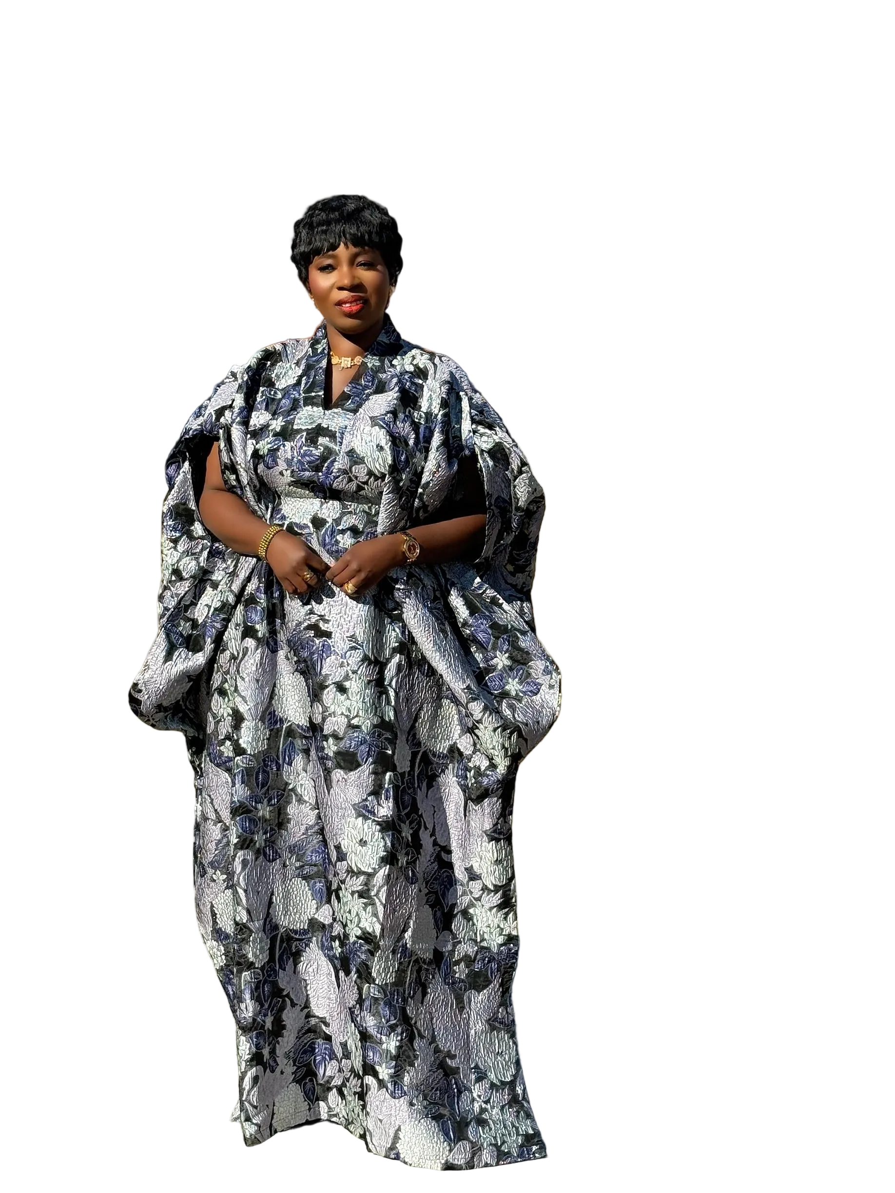 Luxury Brocade Organza boubou