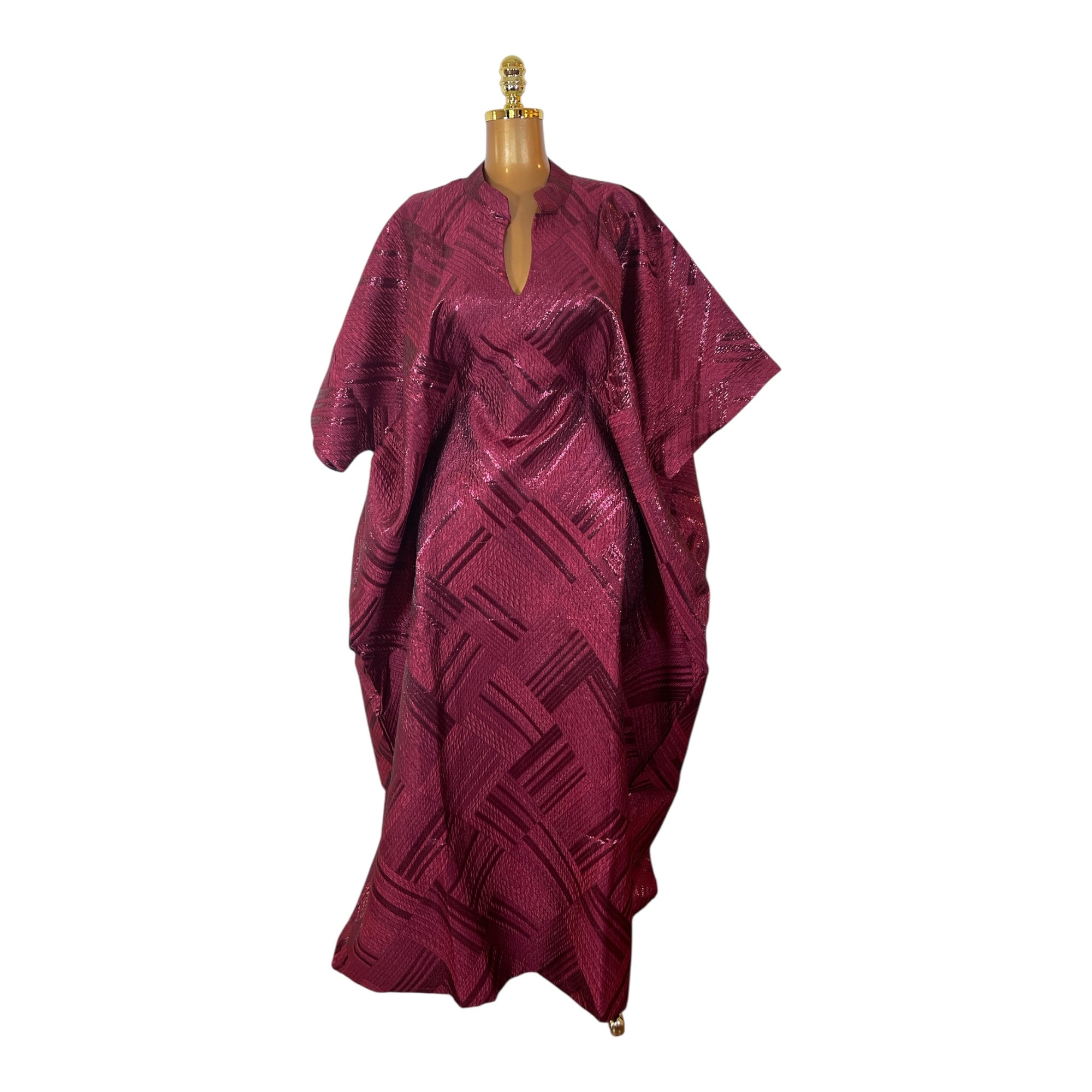 Luxury brocade boubou dress with head wrap