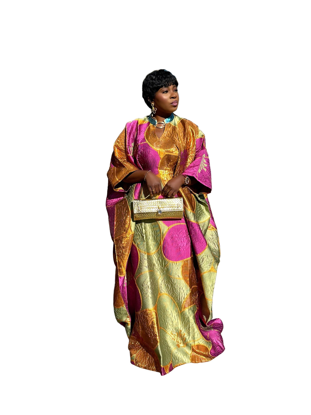 Dela Luxury brocade butterfly Bubu dress