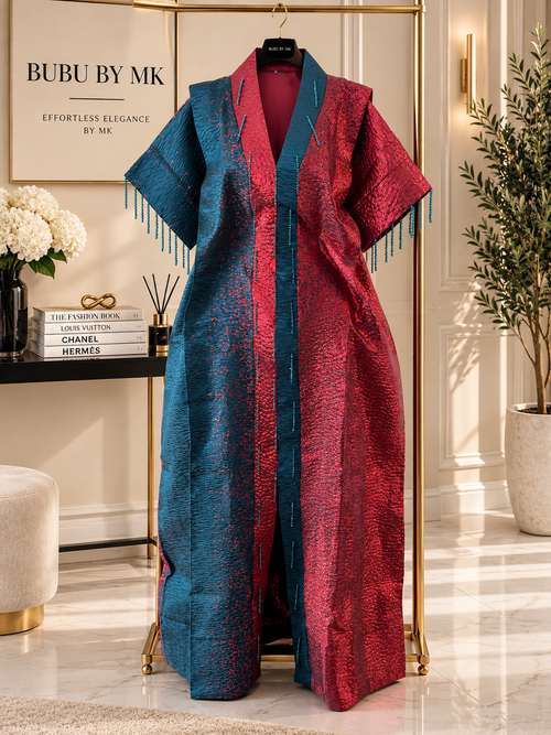 Adeola Beaded ombré Brocade Bubu