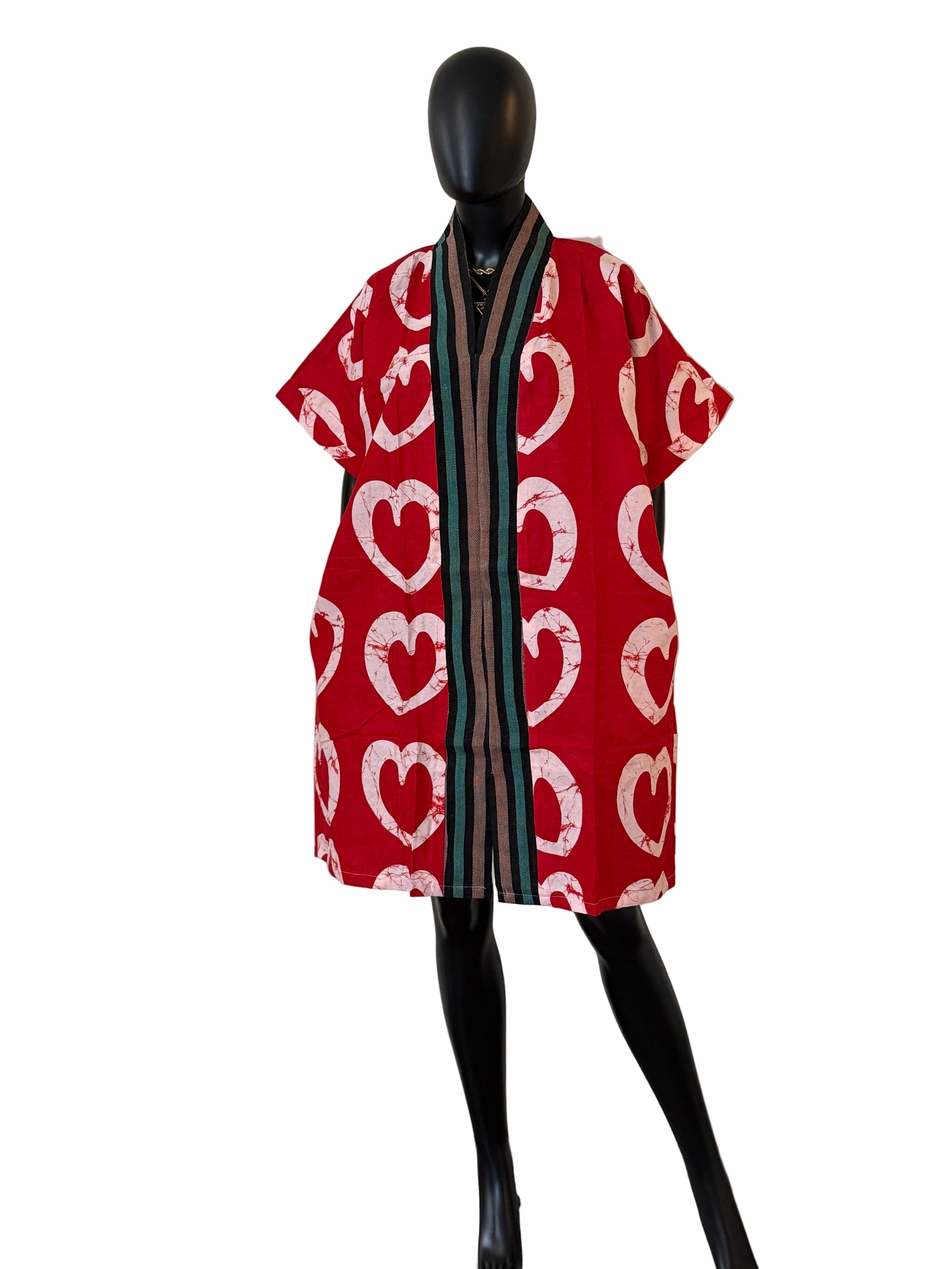 Chic Short Bubu Dress with Aso Oke Detail One Size, 100% Cotton 0.1