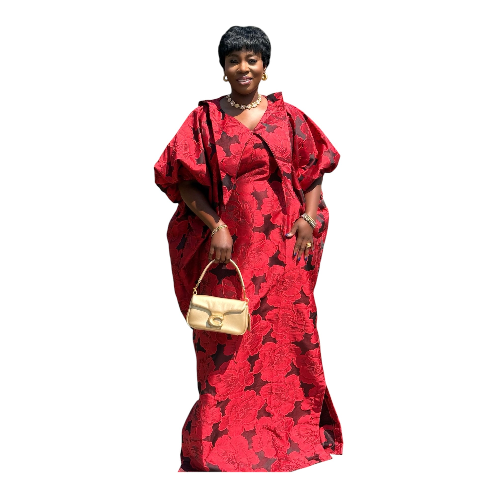 Maya  Luxury Brocade boubou dress with head wrap
