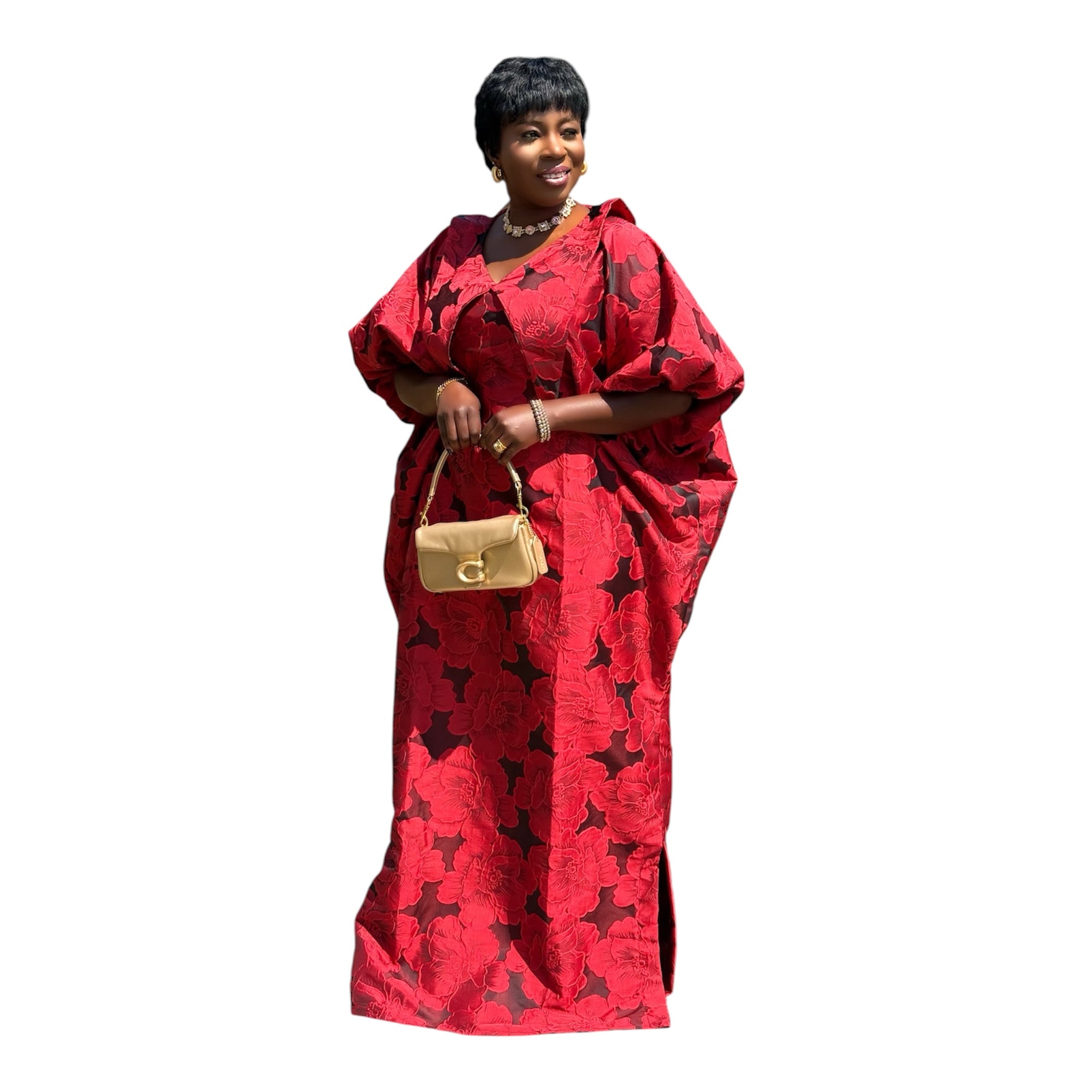 Maya  Luxury Brocade boubou dress with head wrap