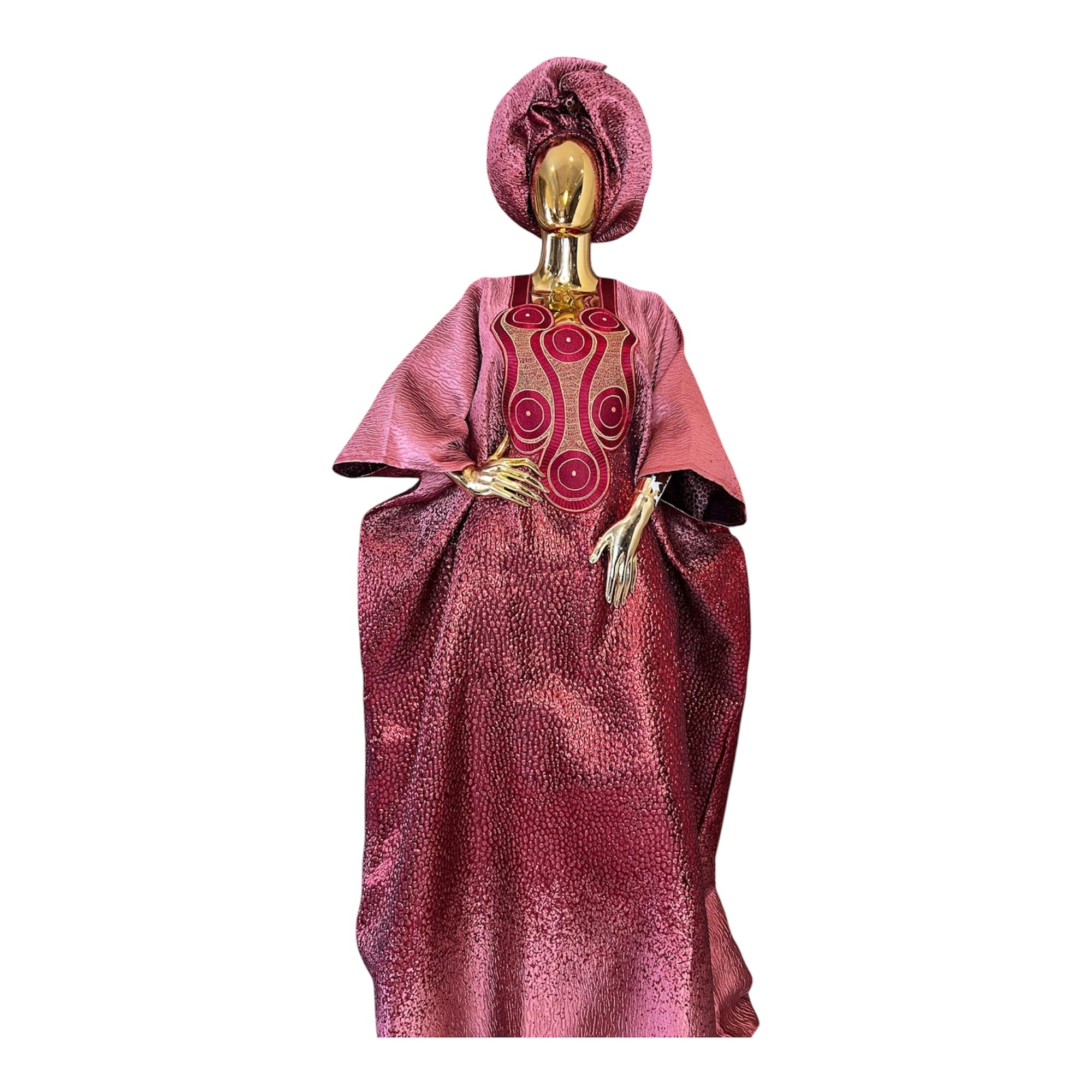 Luxury Embroidery Butterfly Bubu with head wrap