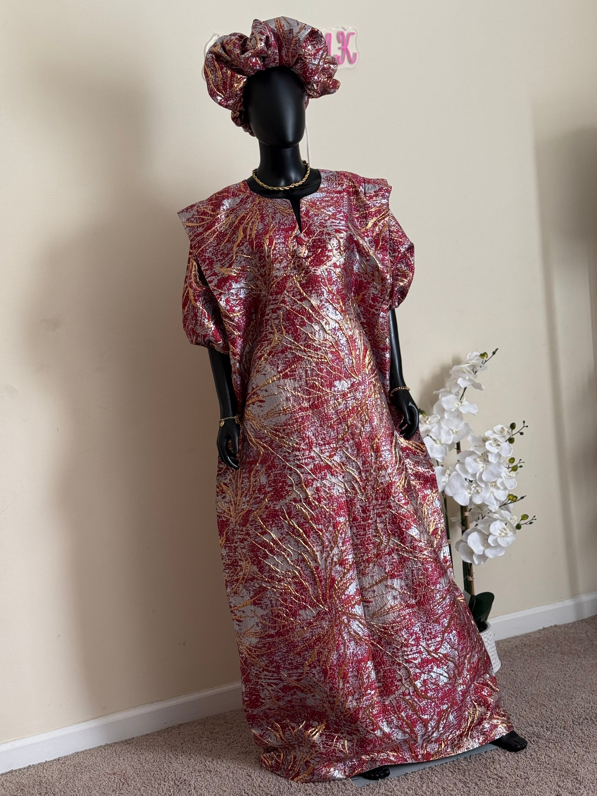 Ada luxury READY TO WEAR AFRICAN BUBU DRESS 3pc KIMONO DRESS