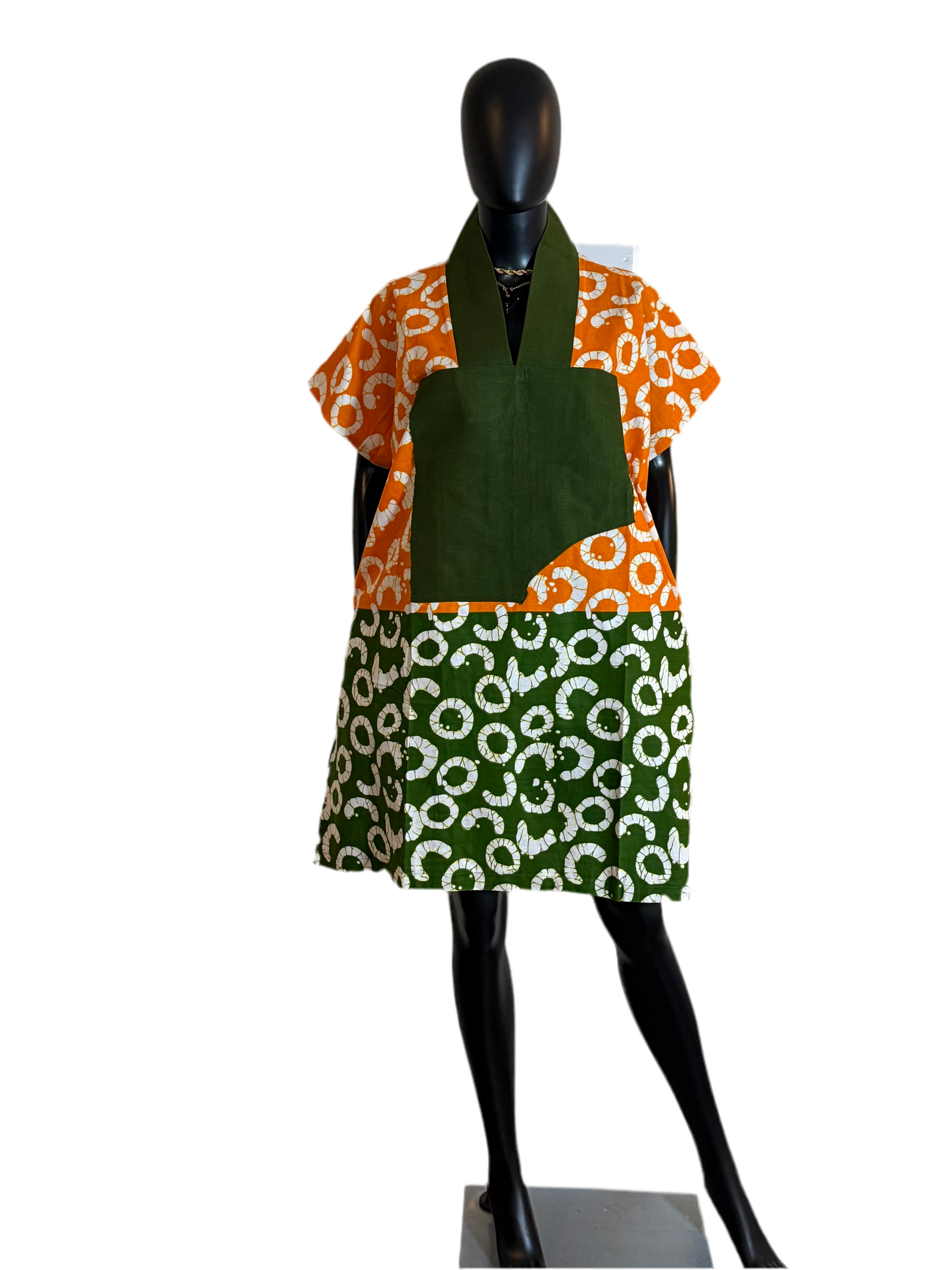 Short Ankara Bubu Dress with Asoke