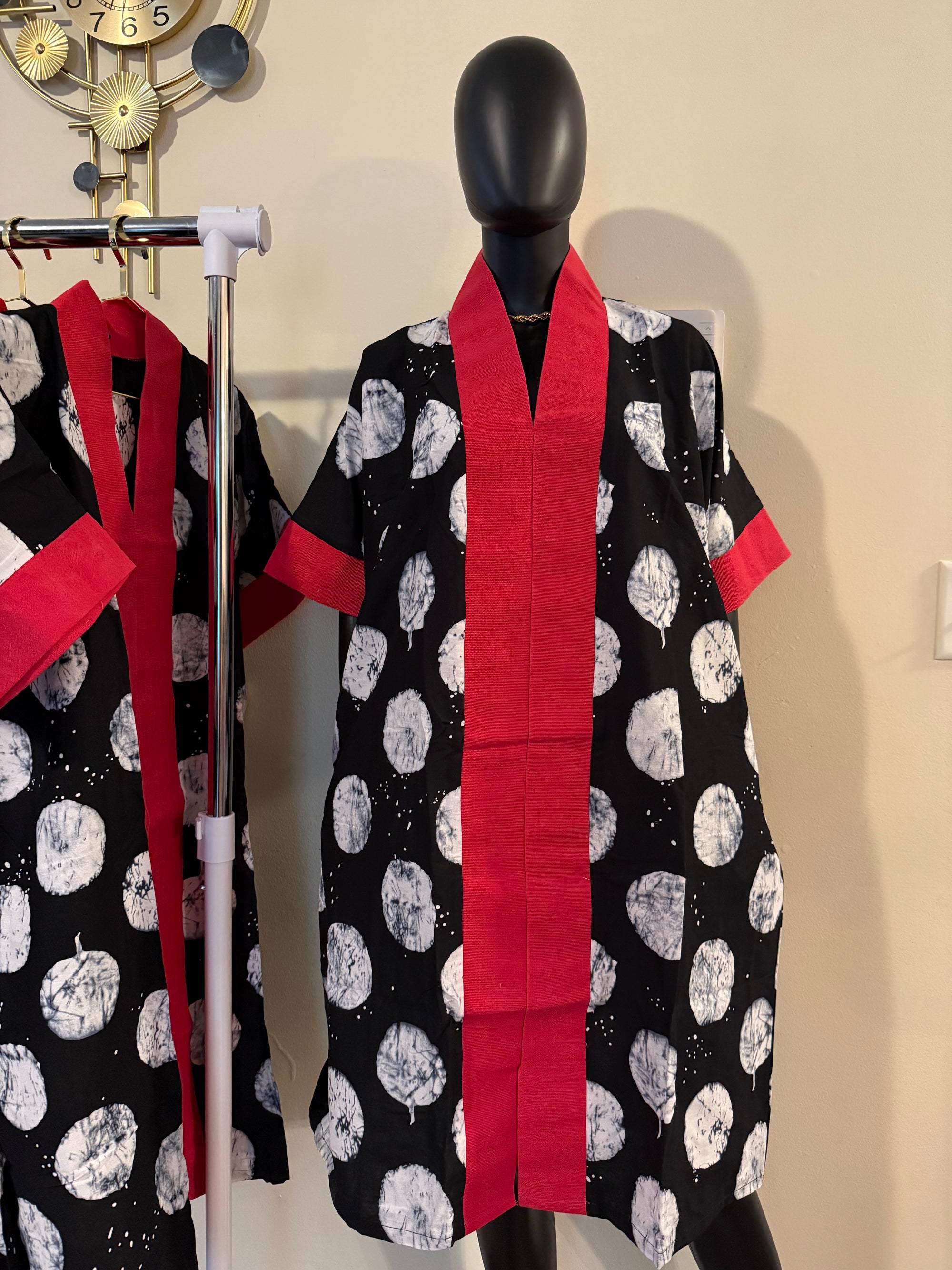 Chic Short Bubu Dress with Aso Oke Detail – One Size, 100% Cotton 2.0