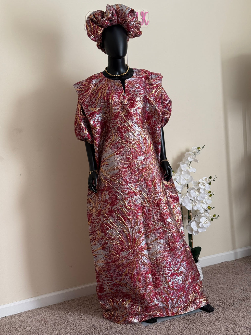 Ada luxury READY TO WEAR AFRICAN BUBU DRESS 3pc KIMONO DRESS