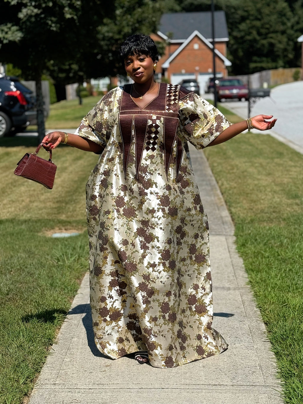 Luxury Embroidered Brocade Bubu dress