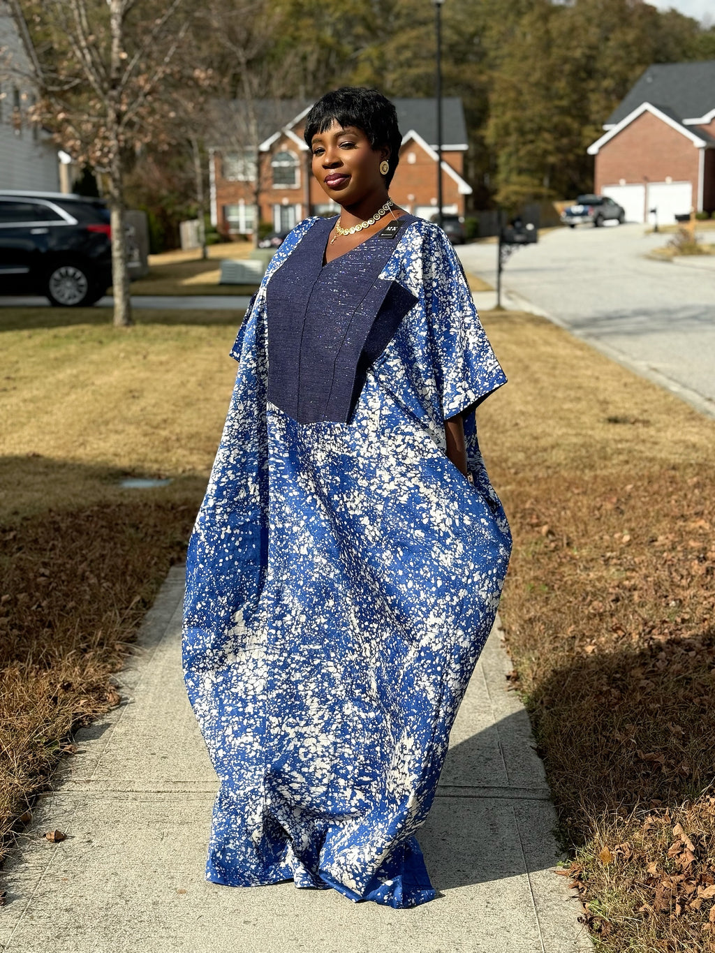 Oversized Cotton Adire free size dress