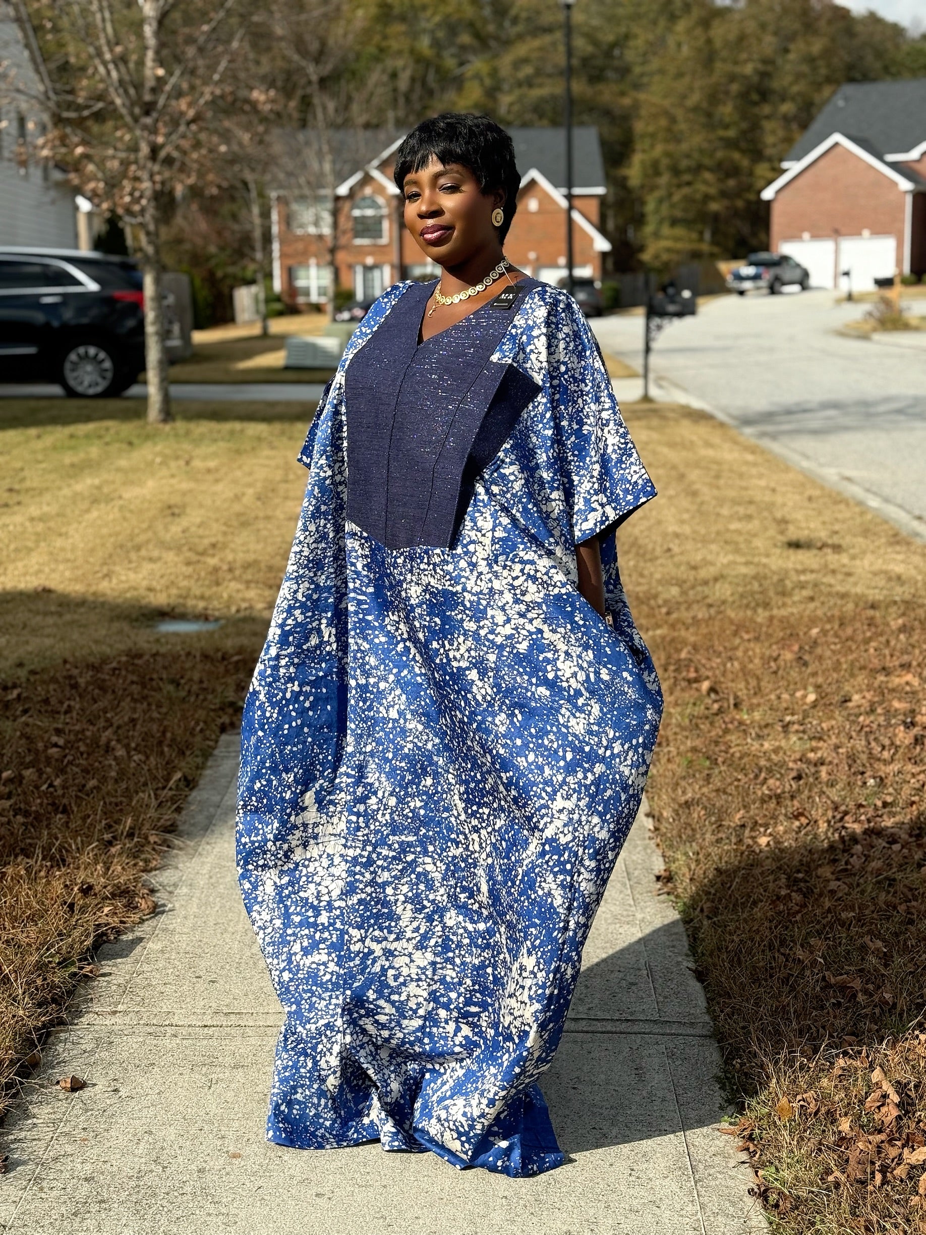 Oversized Cotton Adire free size dress