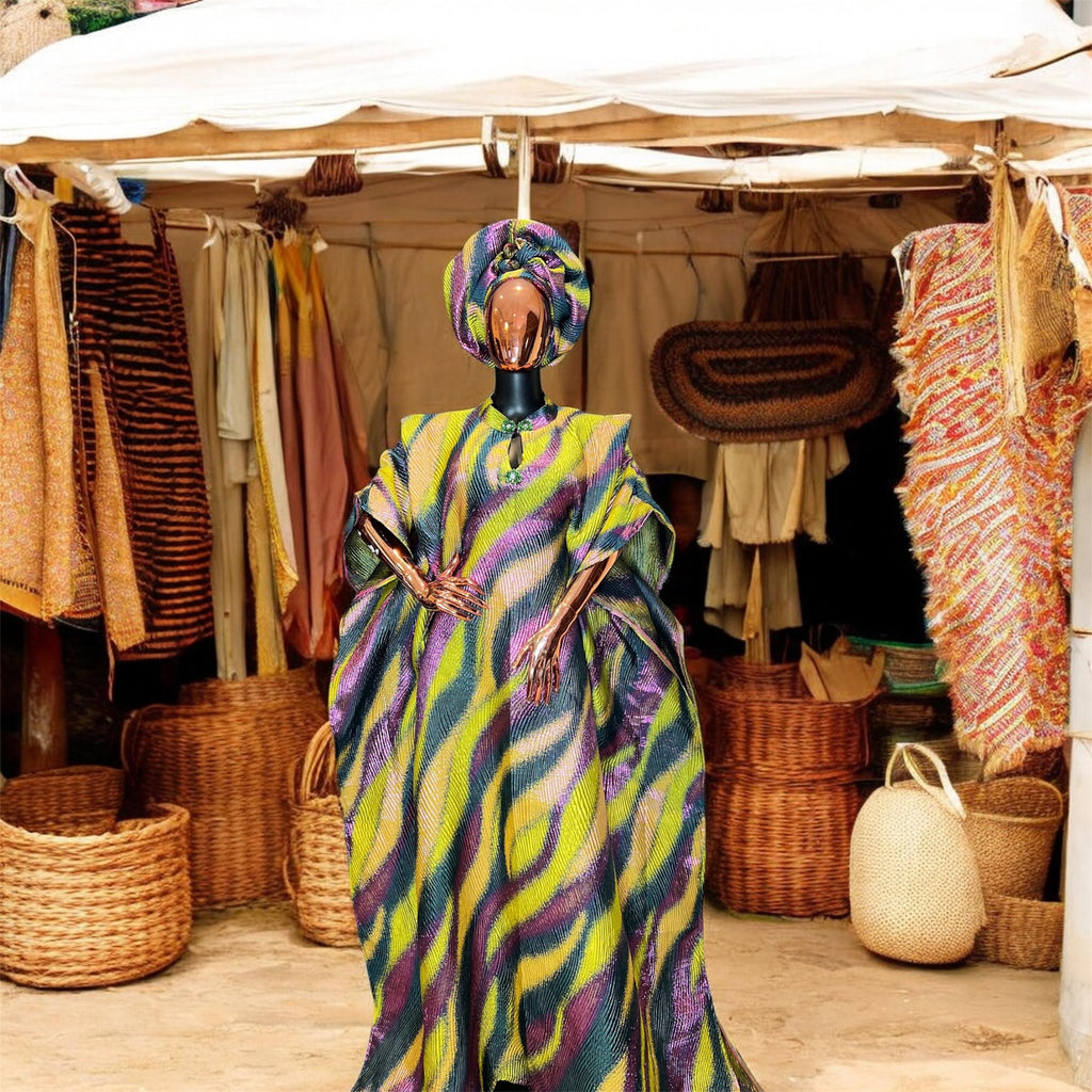 Dela Luxury brocade butterfly Bubu dress