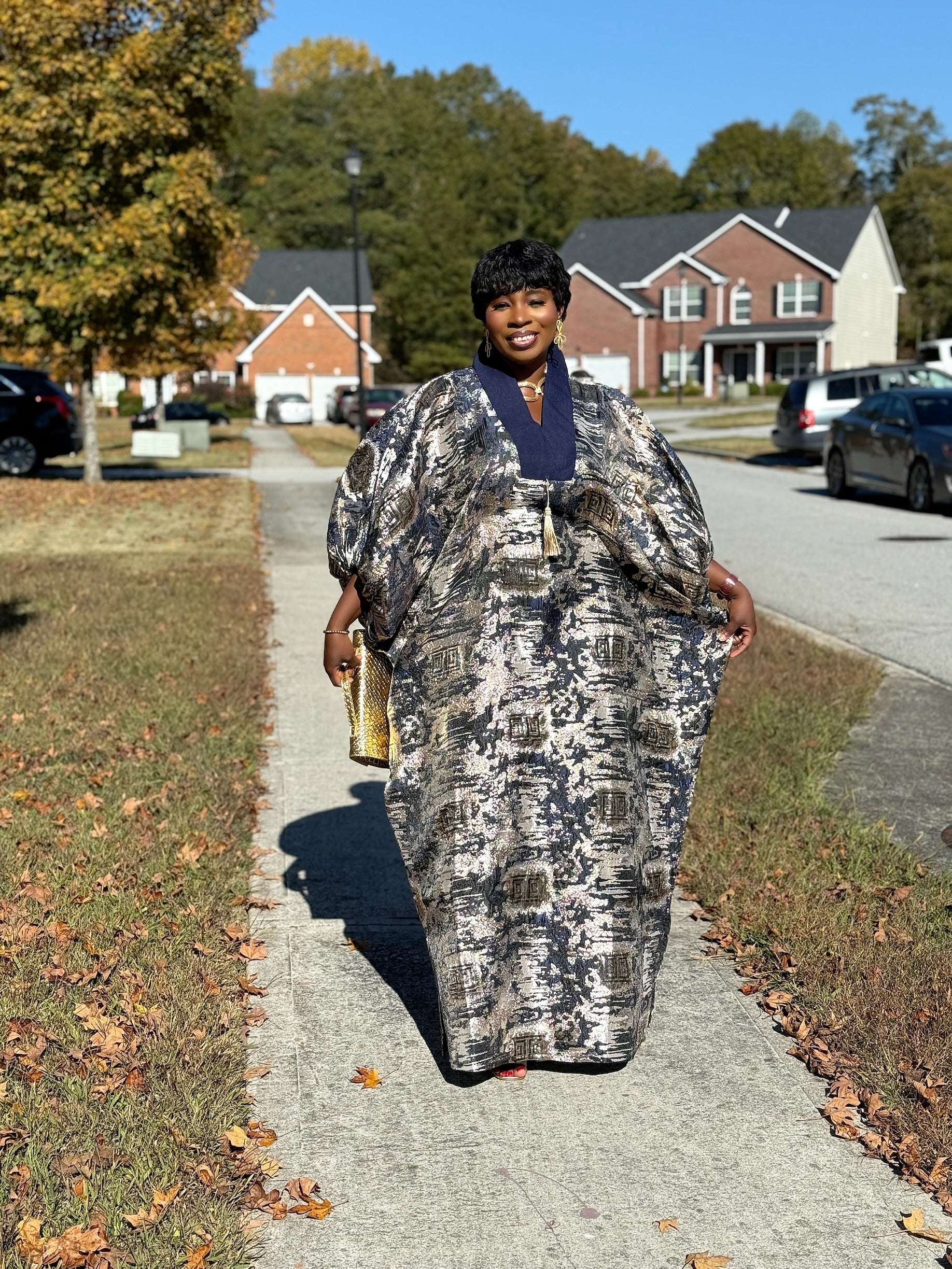 Daliah Luxury brocade boubou dress with Asoke