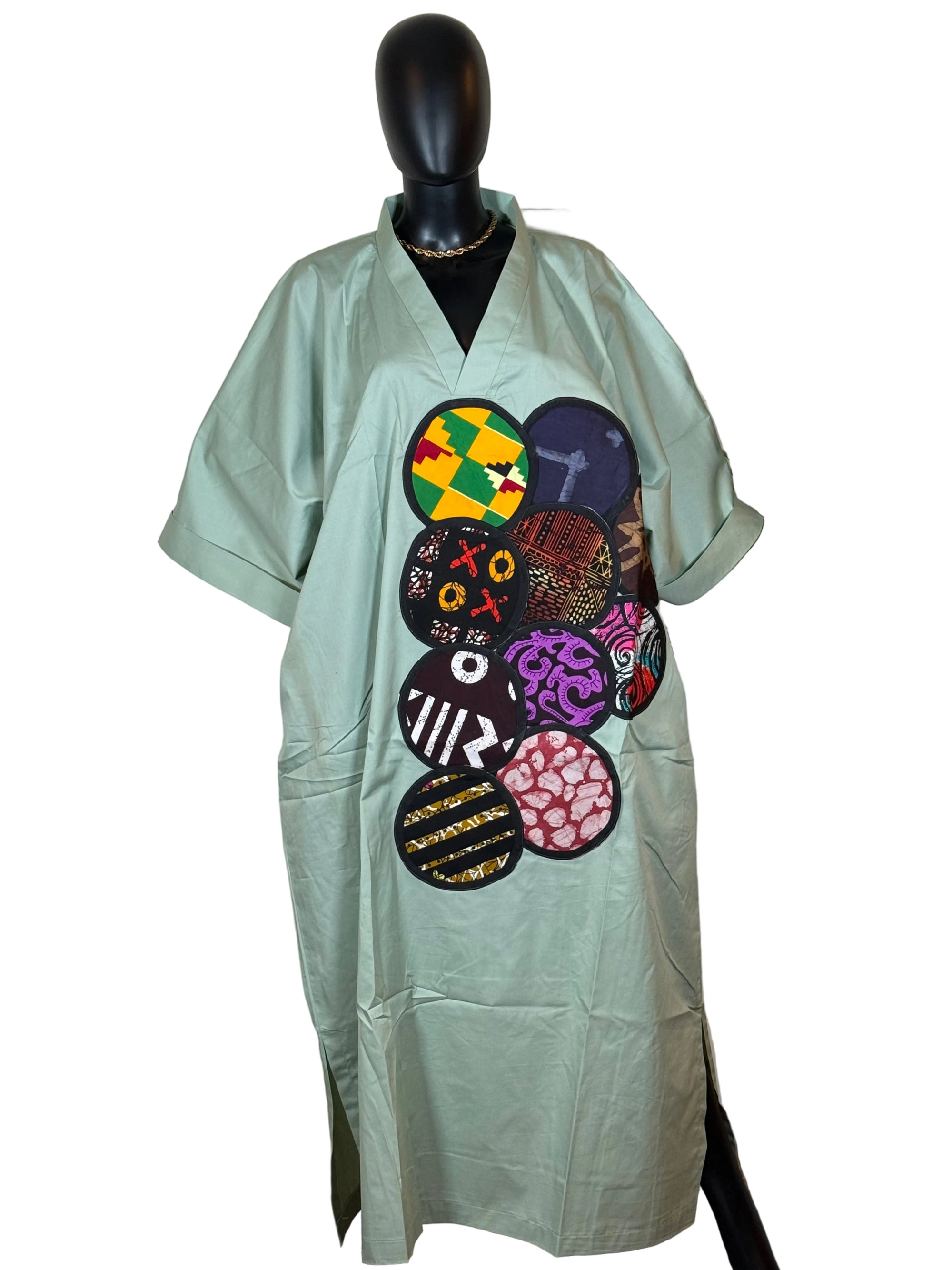 Cotton Ankara patch Bubu dress