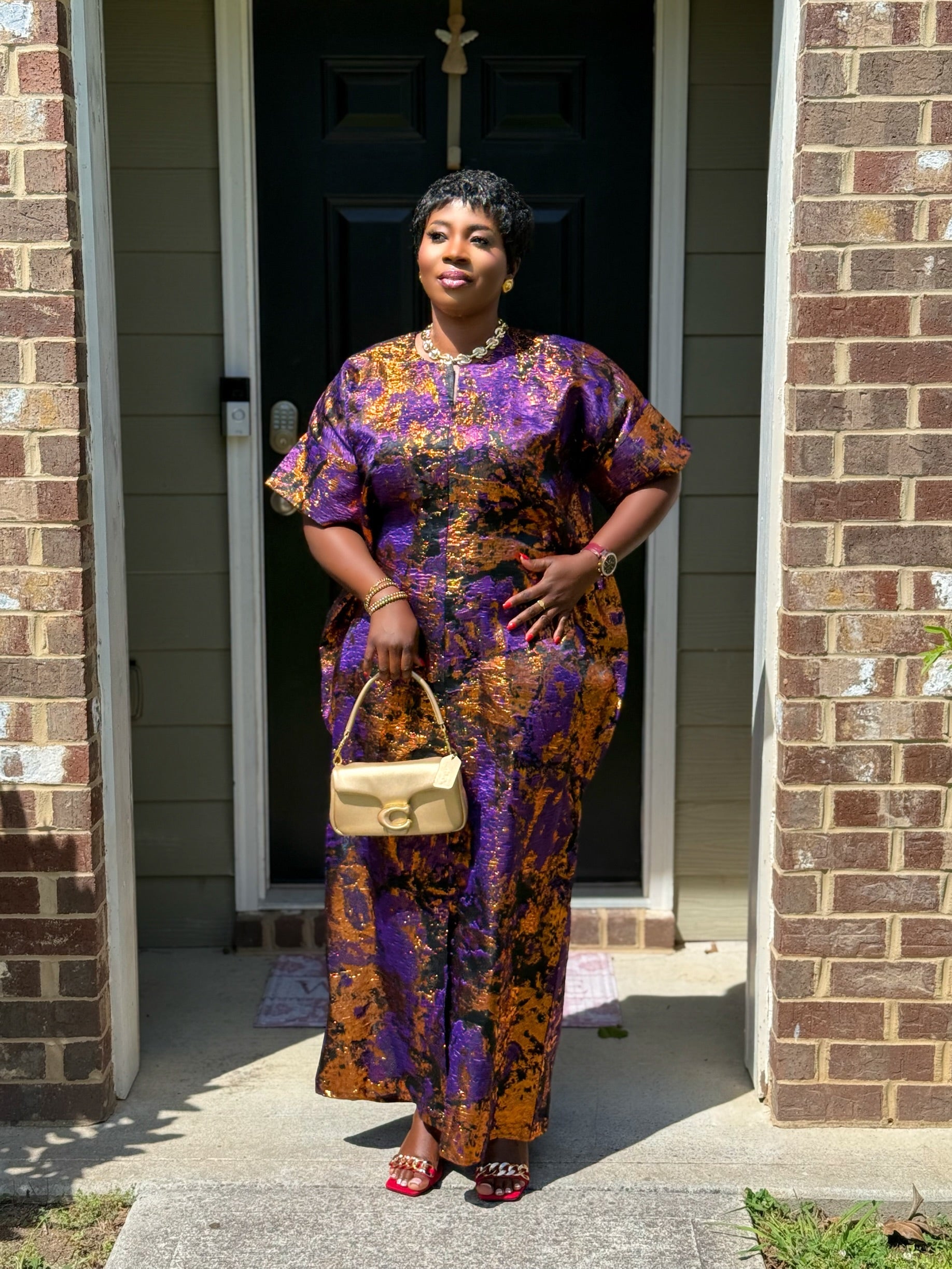 JASMIN Luxury brocade boubou dress Petite