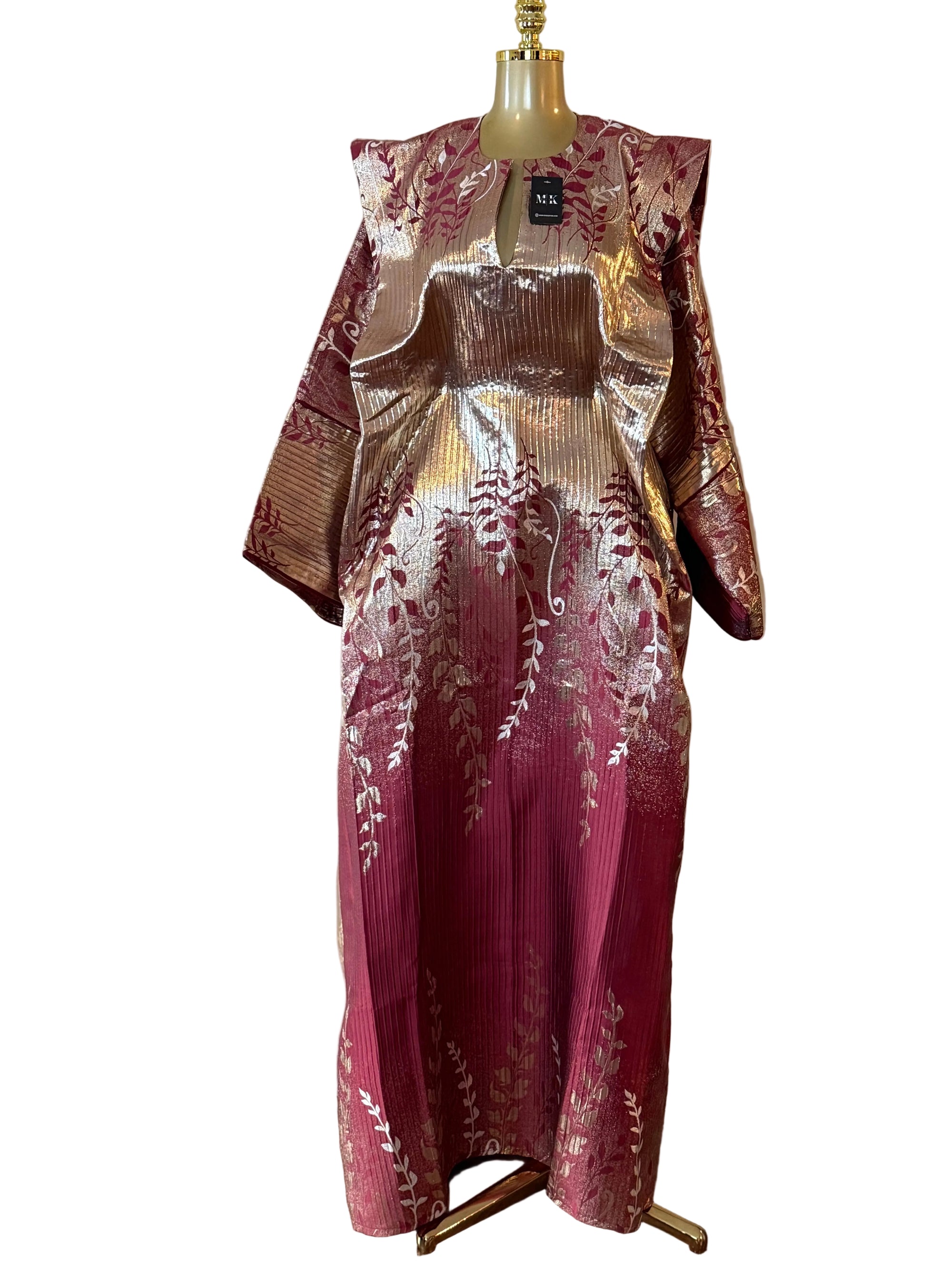 Emilia Luxury full sleeve brocade boubou dress with head wrap