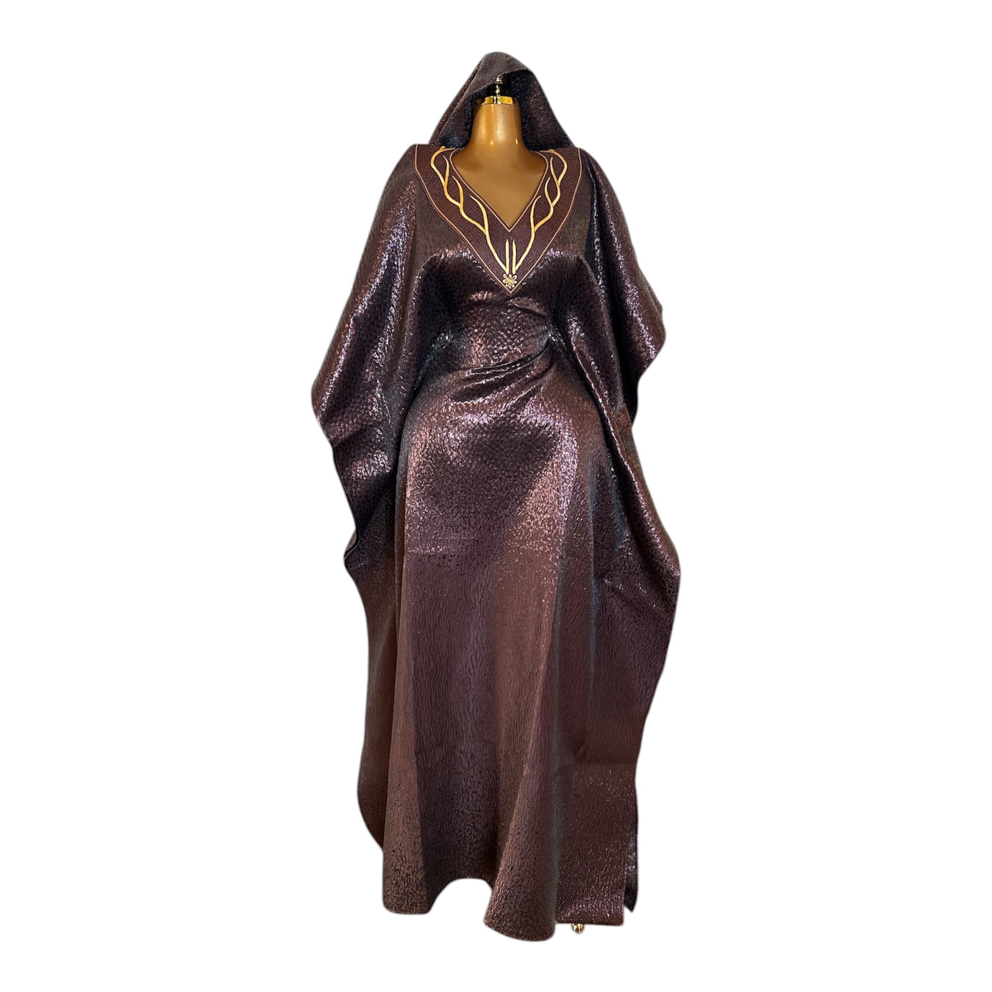 Brocade Embroidered Bubu with Head tie & Inner Belt