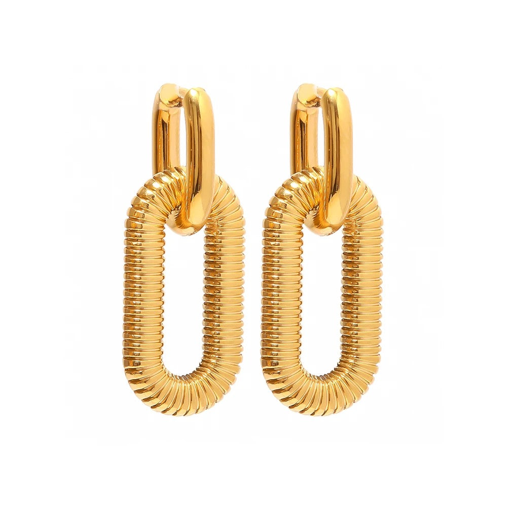 DOUBLE HOOP GOLD EARRINGS