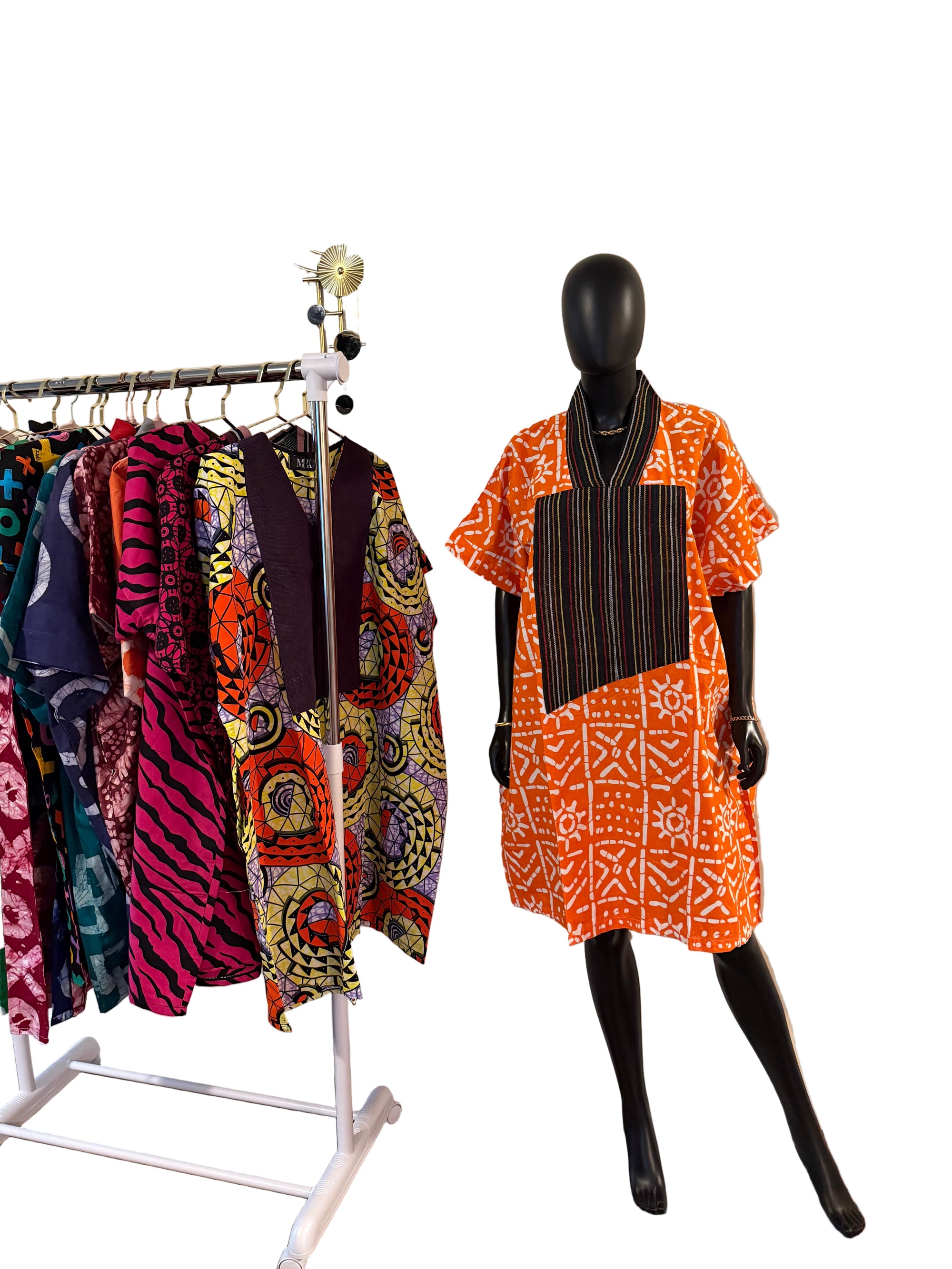 Mini Cotton  Ankara Bubu Dress with Asoke